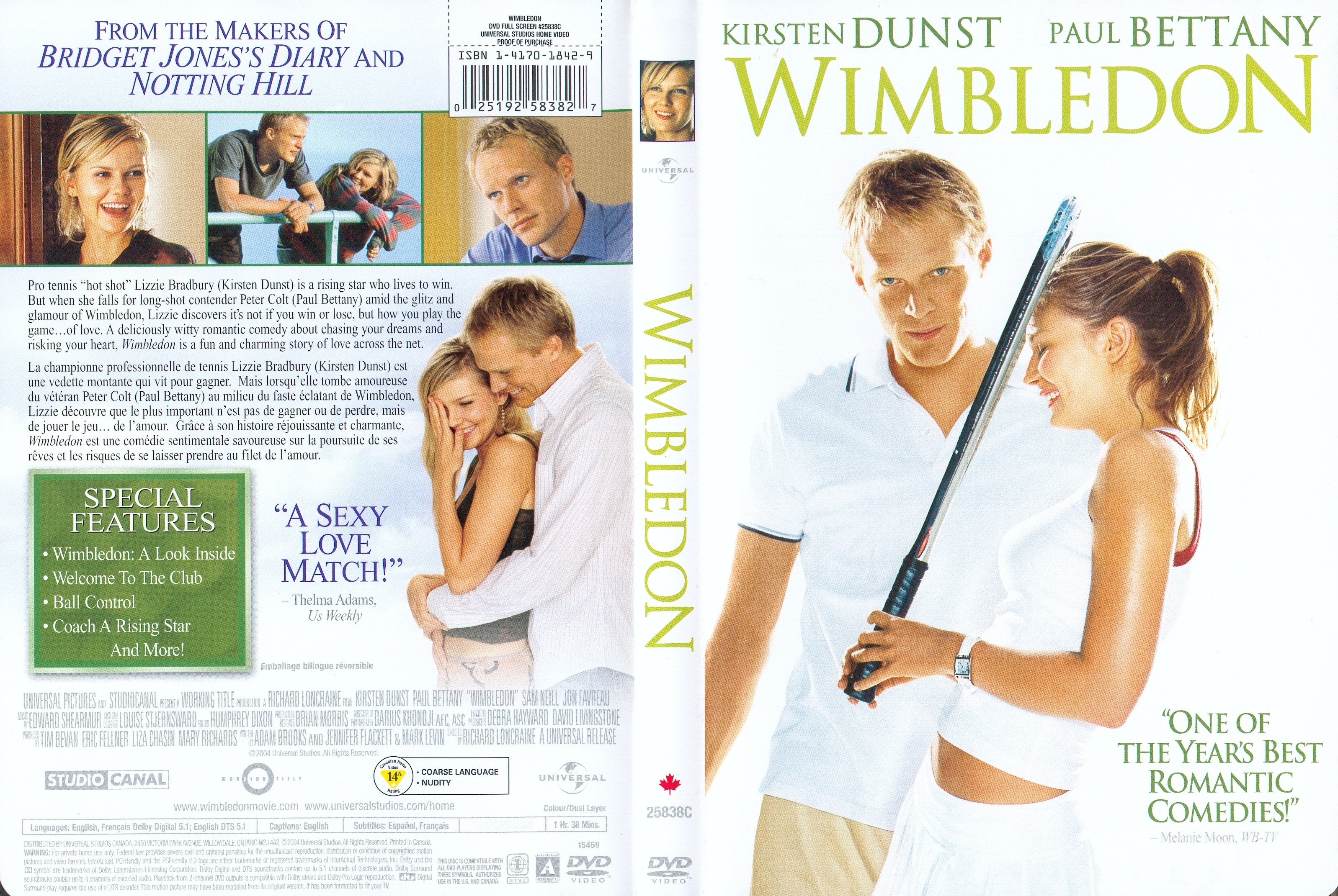 Jaquette DVD Wimbledon
