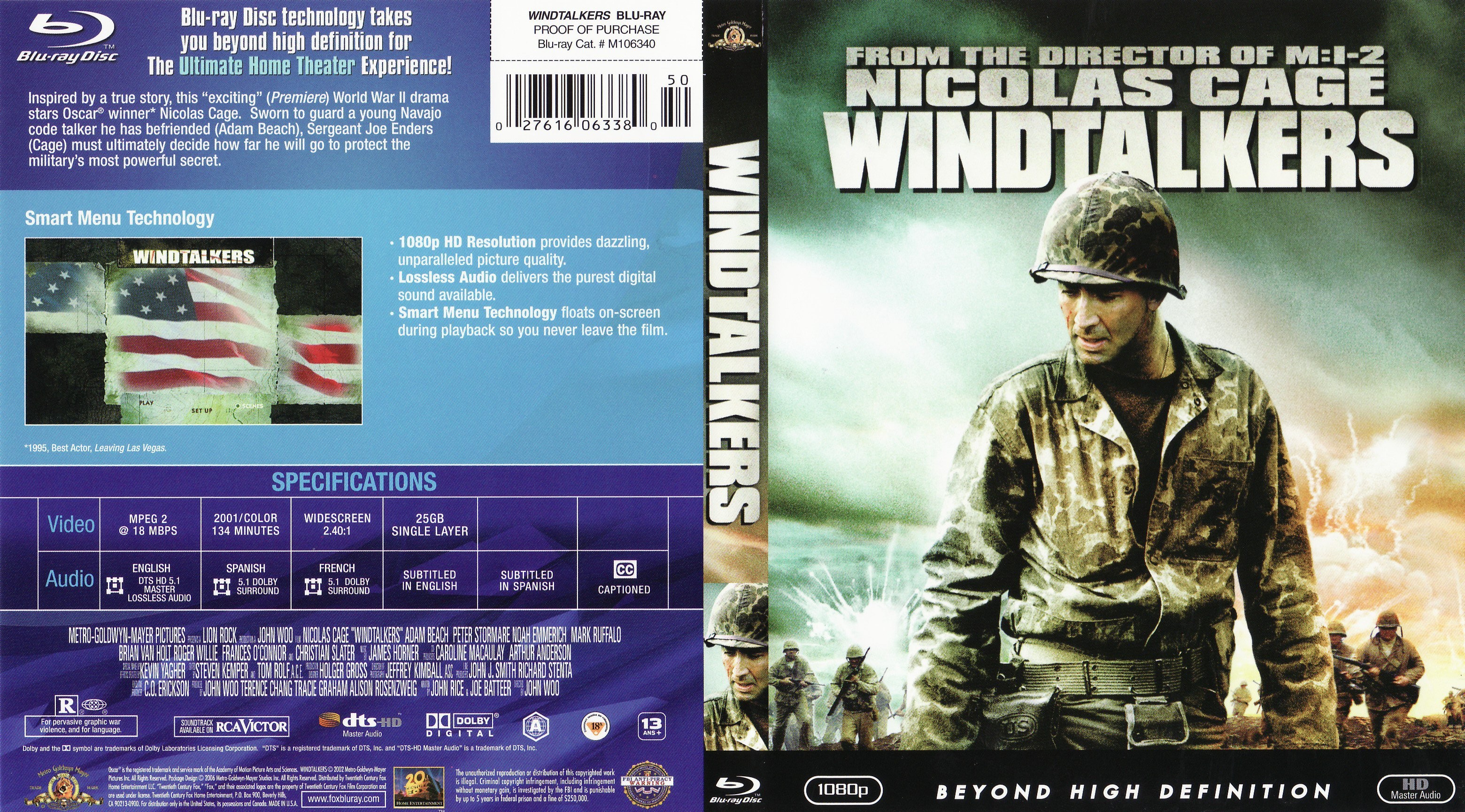 Jaquette DVD Windtalkers (Canadienne) (BLU-RAY)