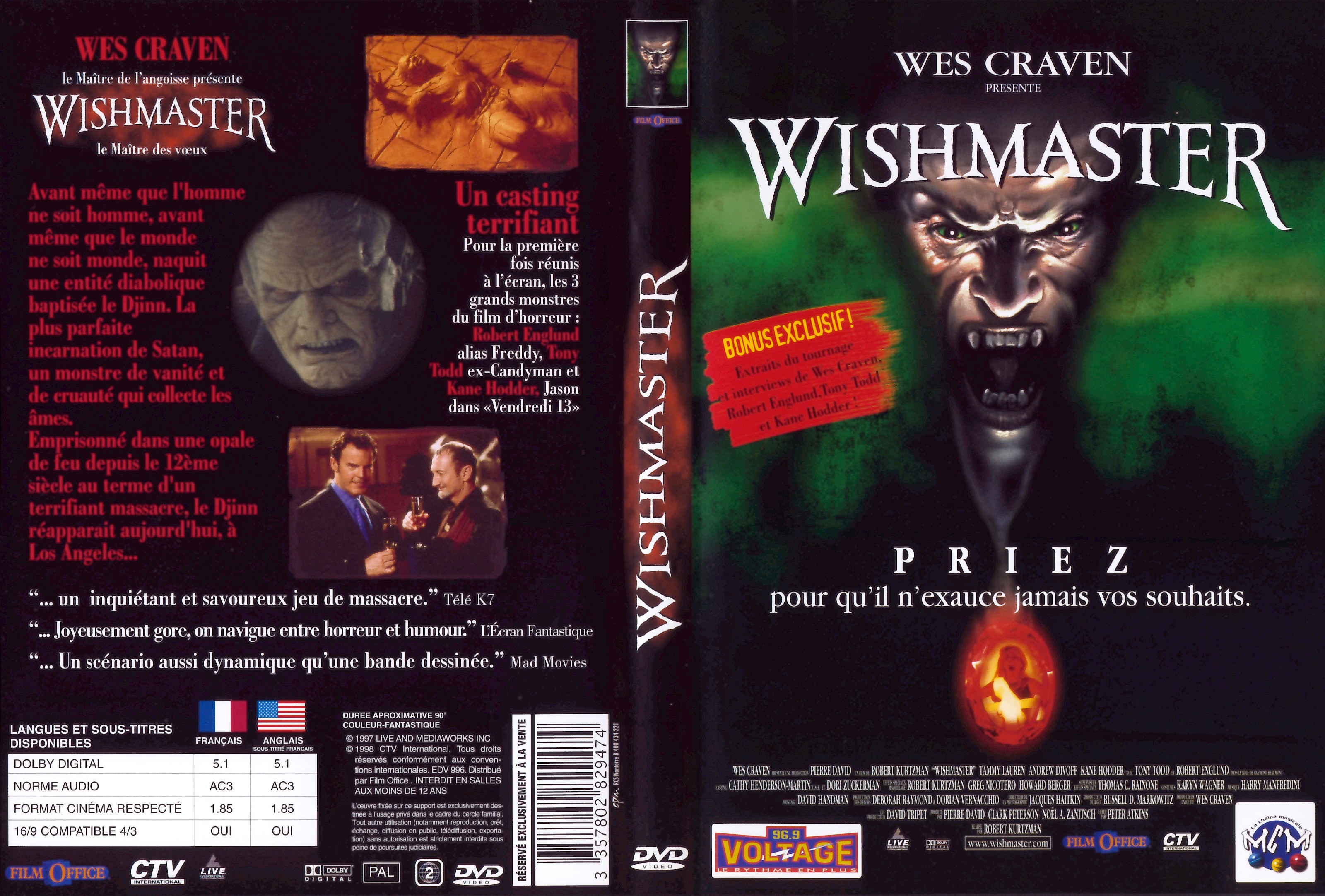 Jaquette DVD Wishmaster