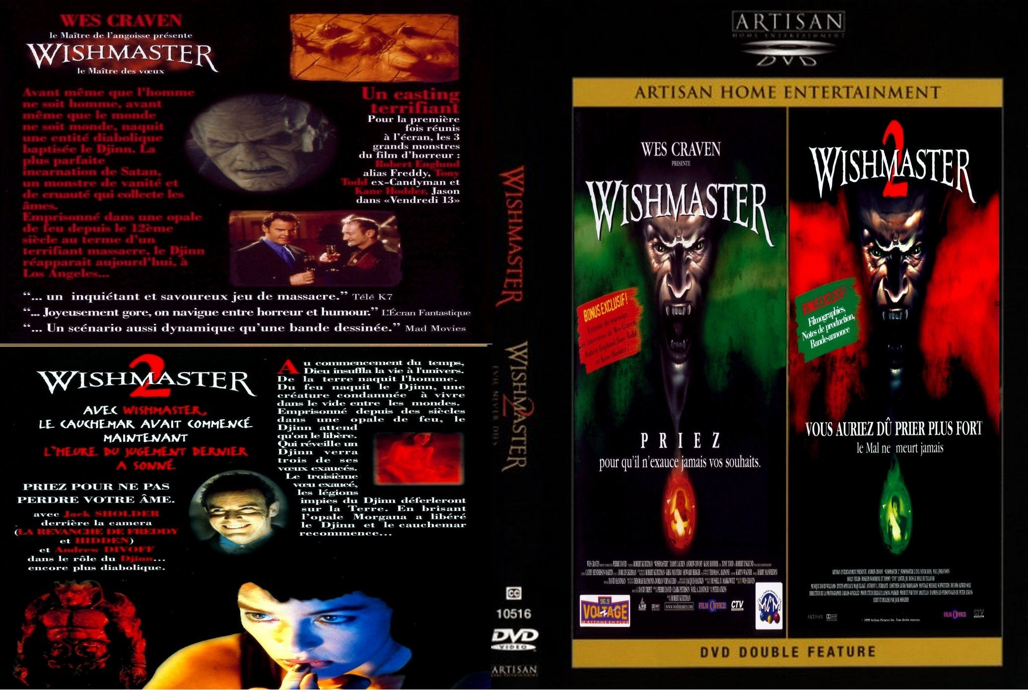 Jaquette DVD Wishmaster 1 & 2 custom 