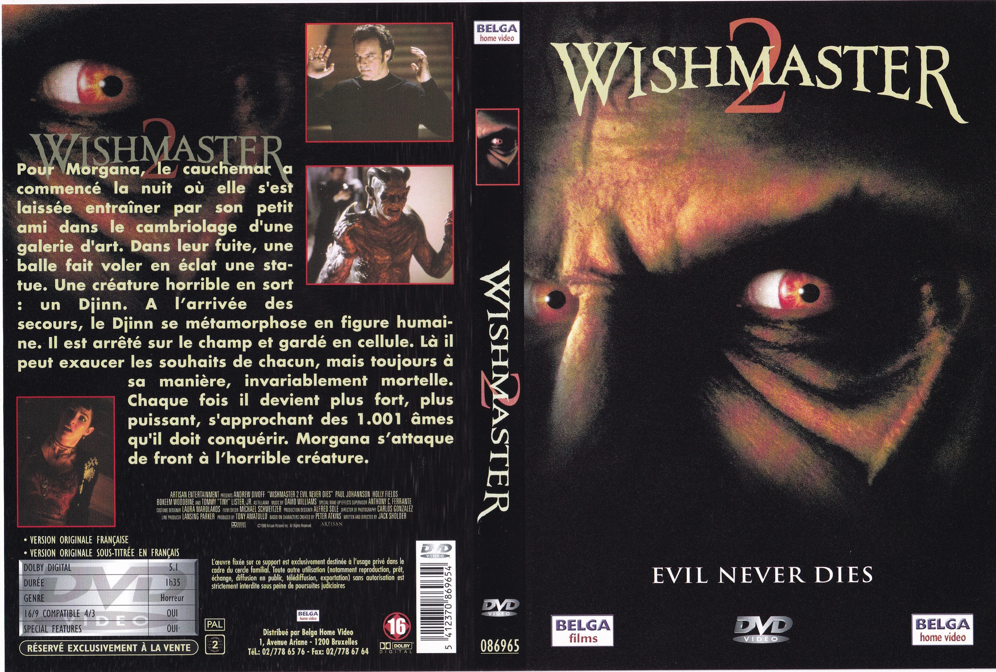 Jaquette DVD Wishmaster 2 v3