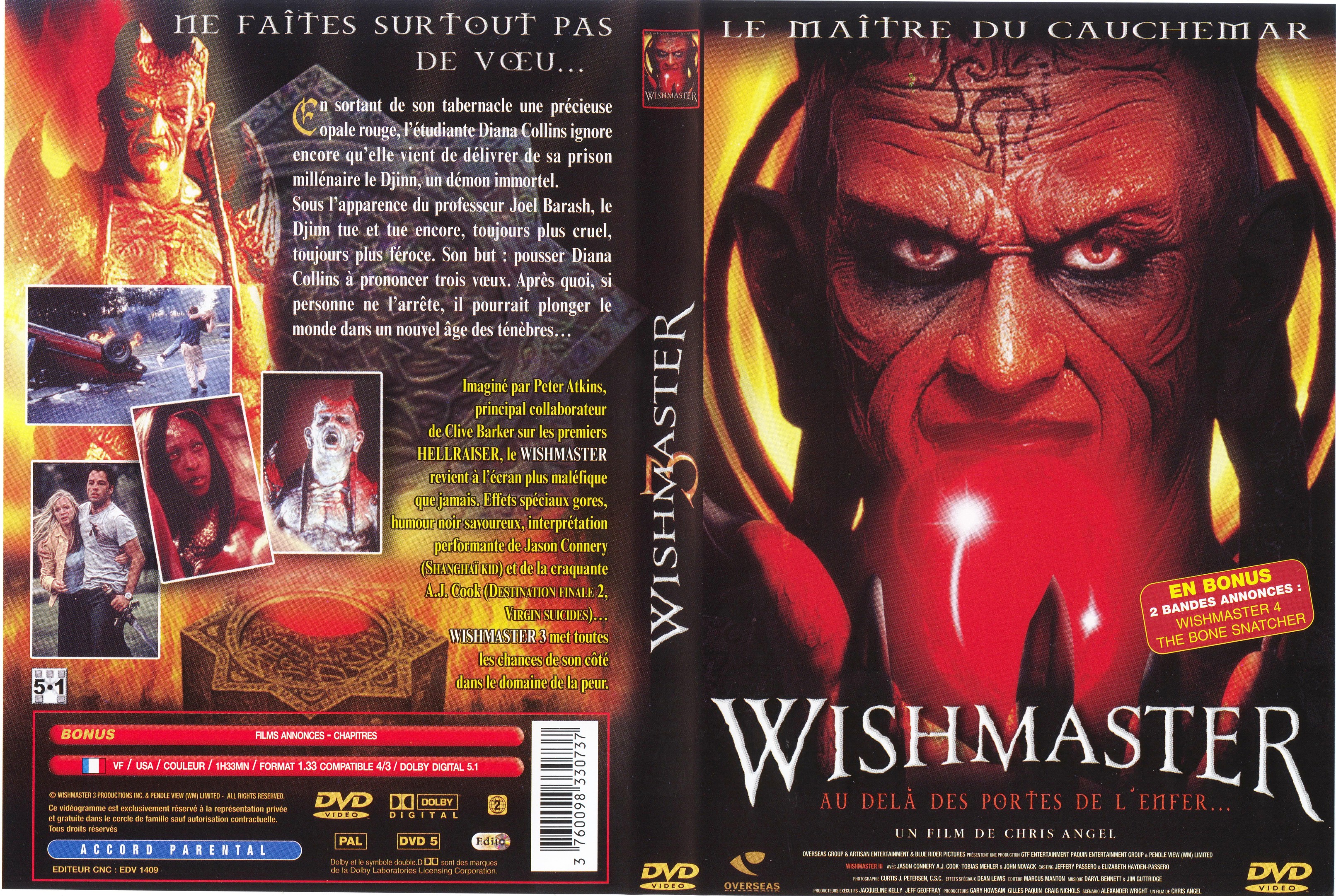 Jaquette DVD Wishmaster 3