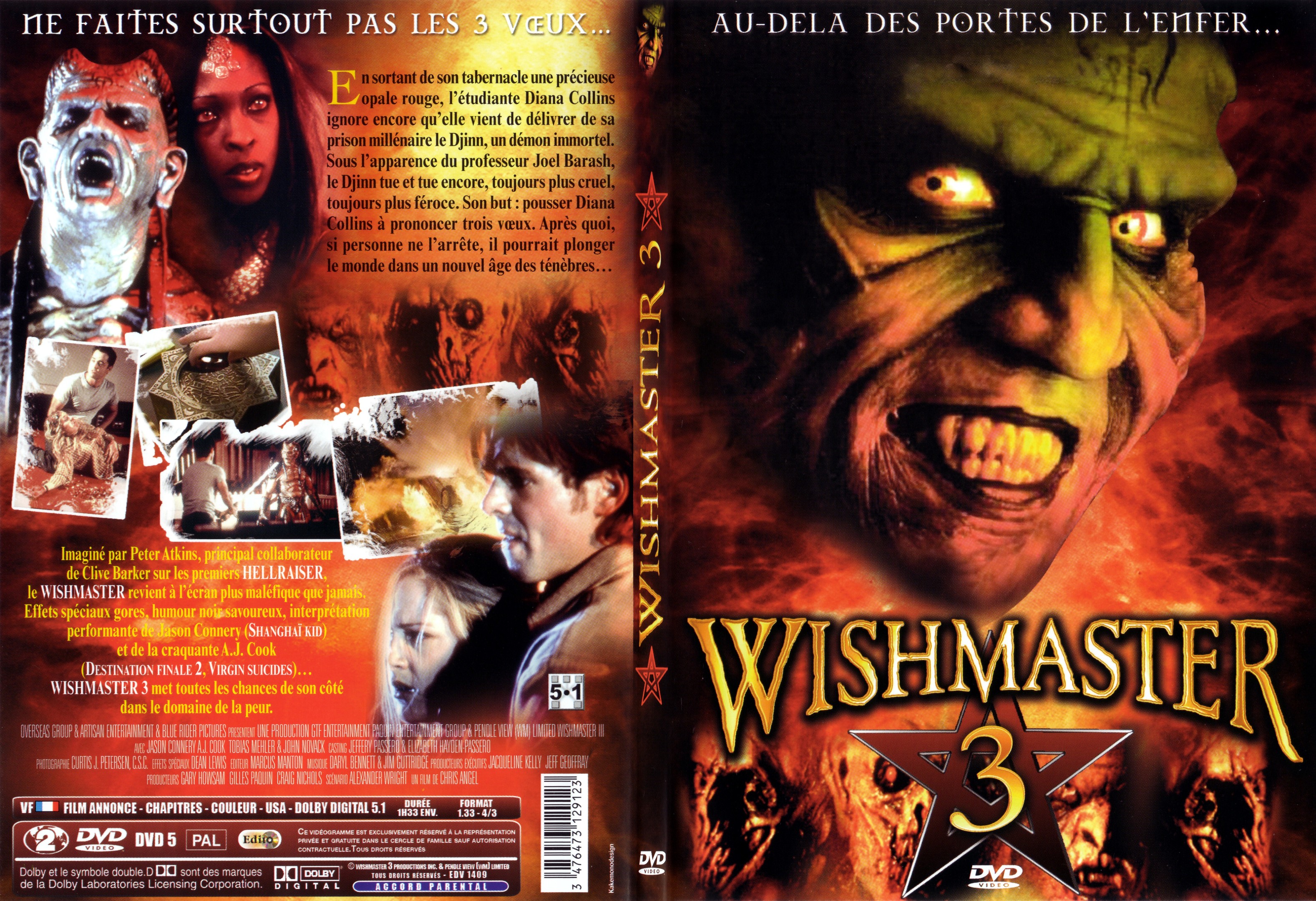 Jaquette DVD Wishmaster 3 - SLIM