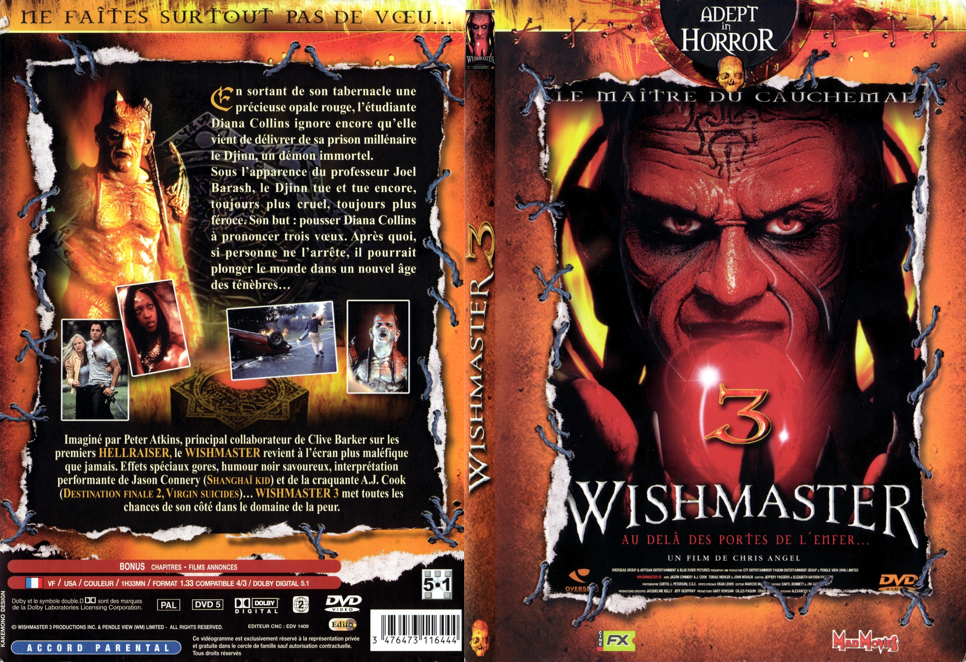 Jaquette DVD Wishmaster 3 - SLIM v2