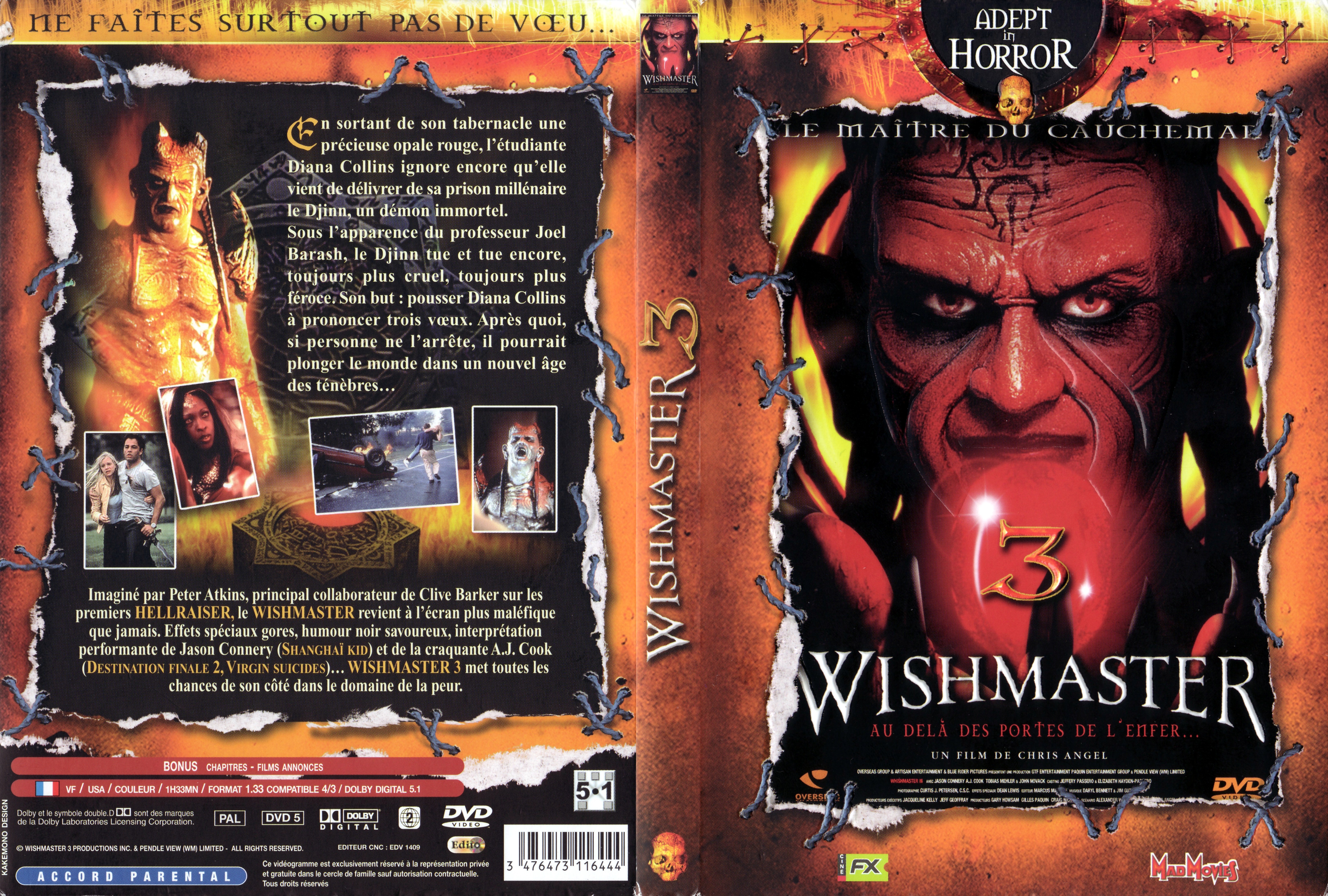 Jaquette DVD Wishmaster 3 v2