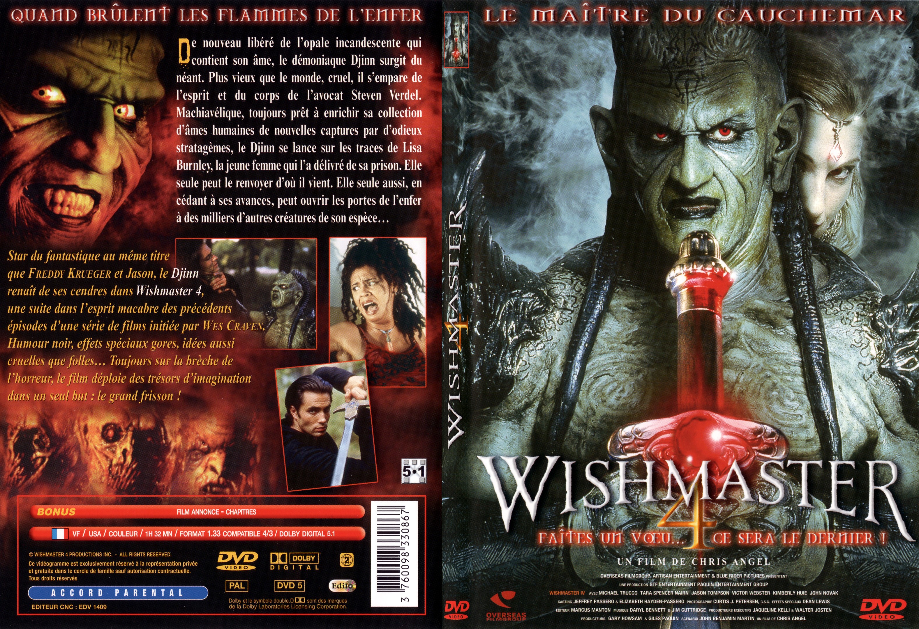Jaquette DVD Wishmaster 4 - SLIM
