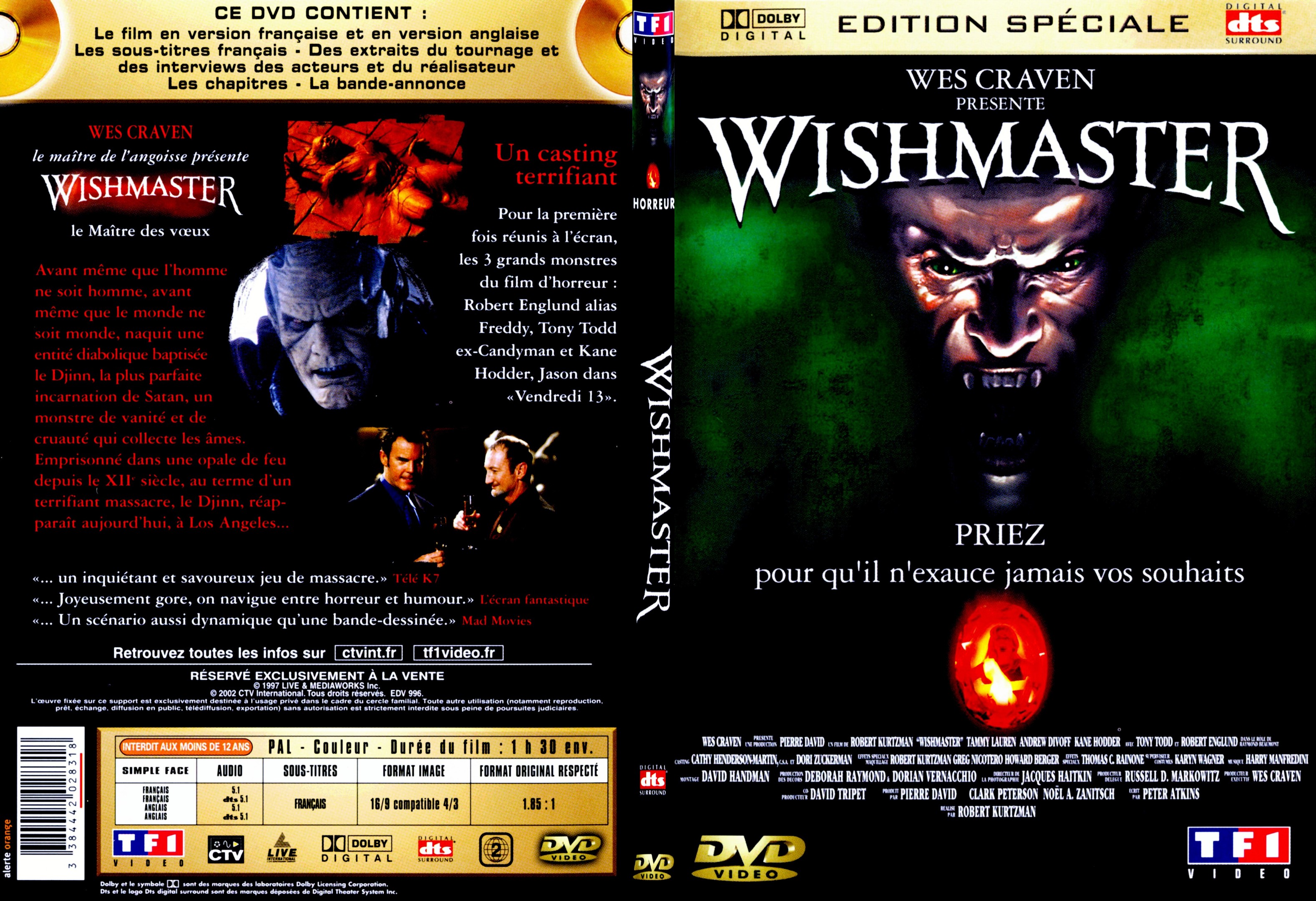 Jaquette DVD Wishmaster - SLIM