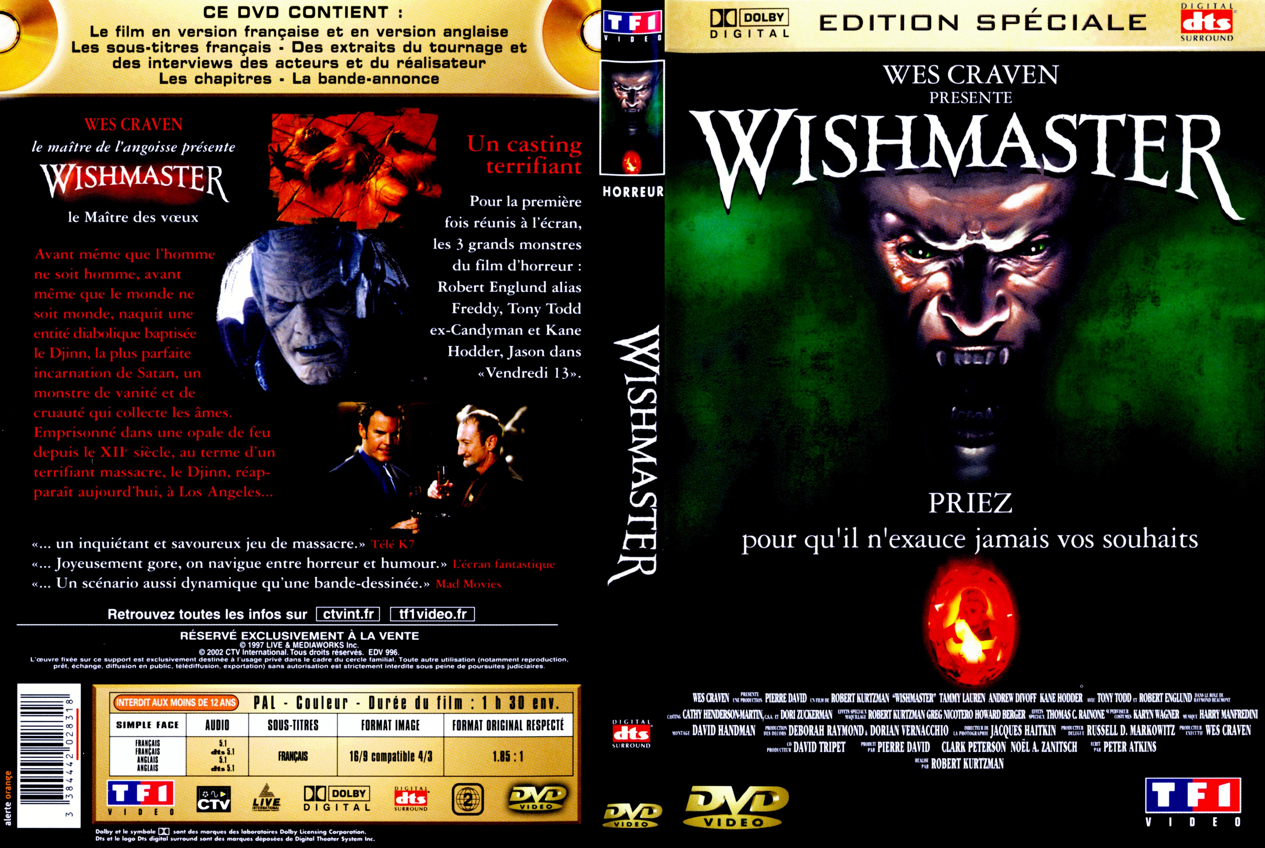 Jaquette DVD Wishmaster v2