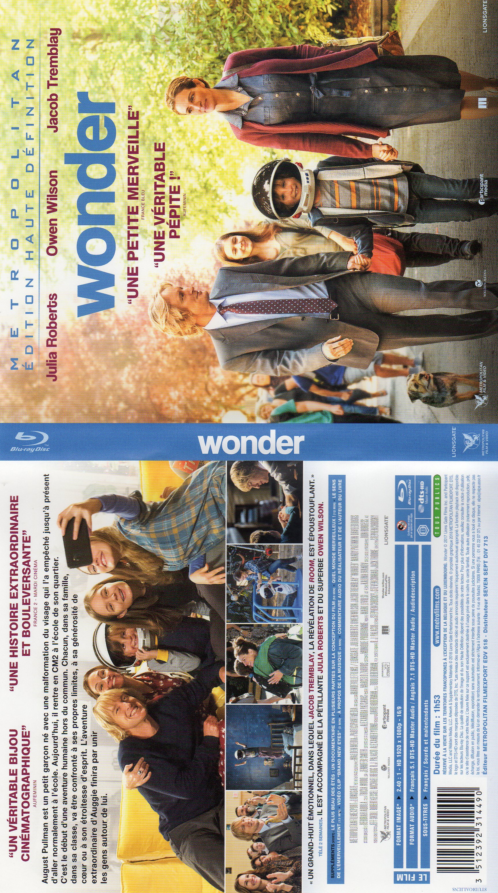 Jaquette DVD Wonder (BLU-RAY)