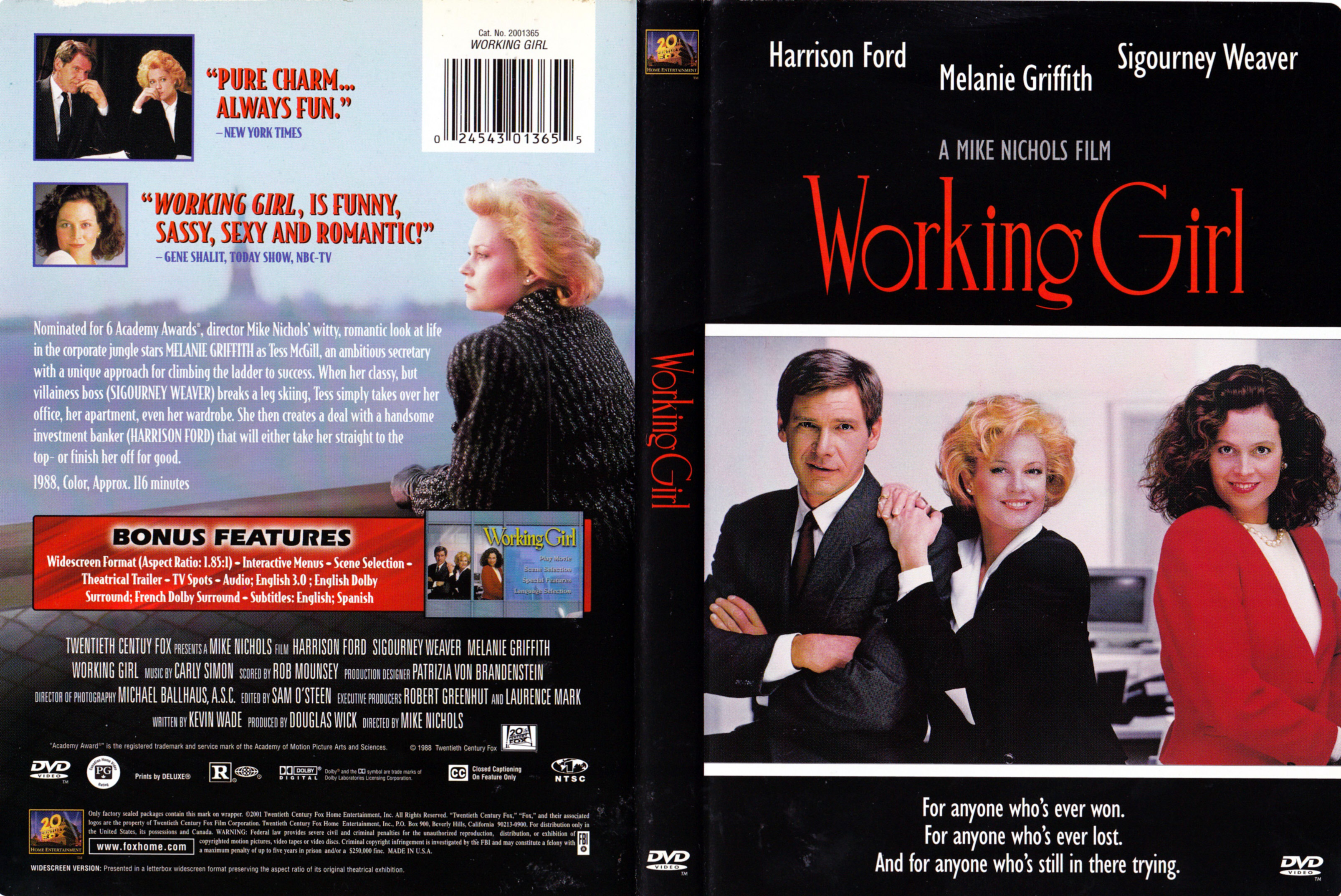 Jaquette DVD Working girl (Canadienne)