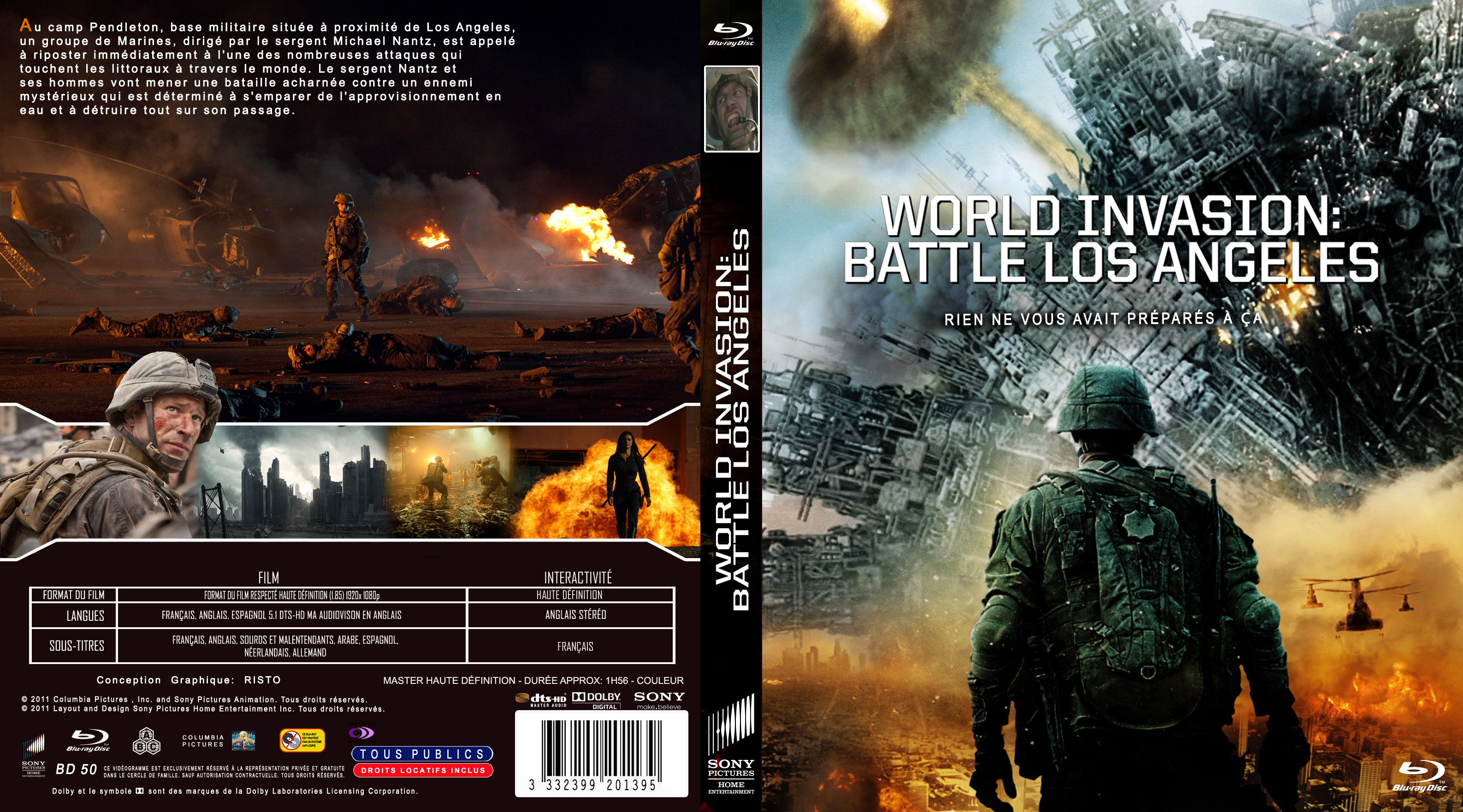 Jaquette DVD World Invasion Battle Los Angeles custom (BLU-RAY)