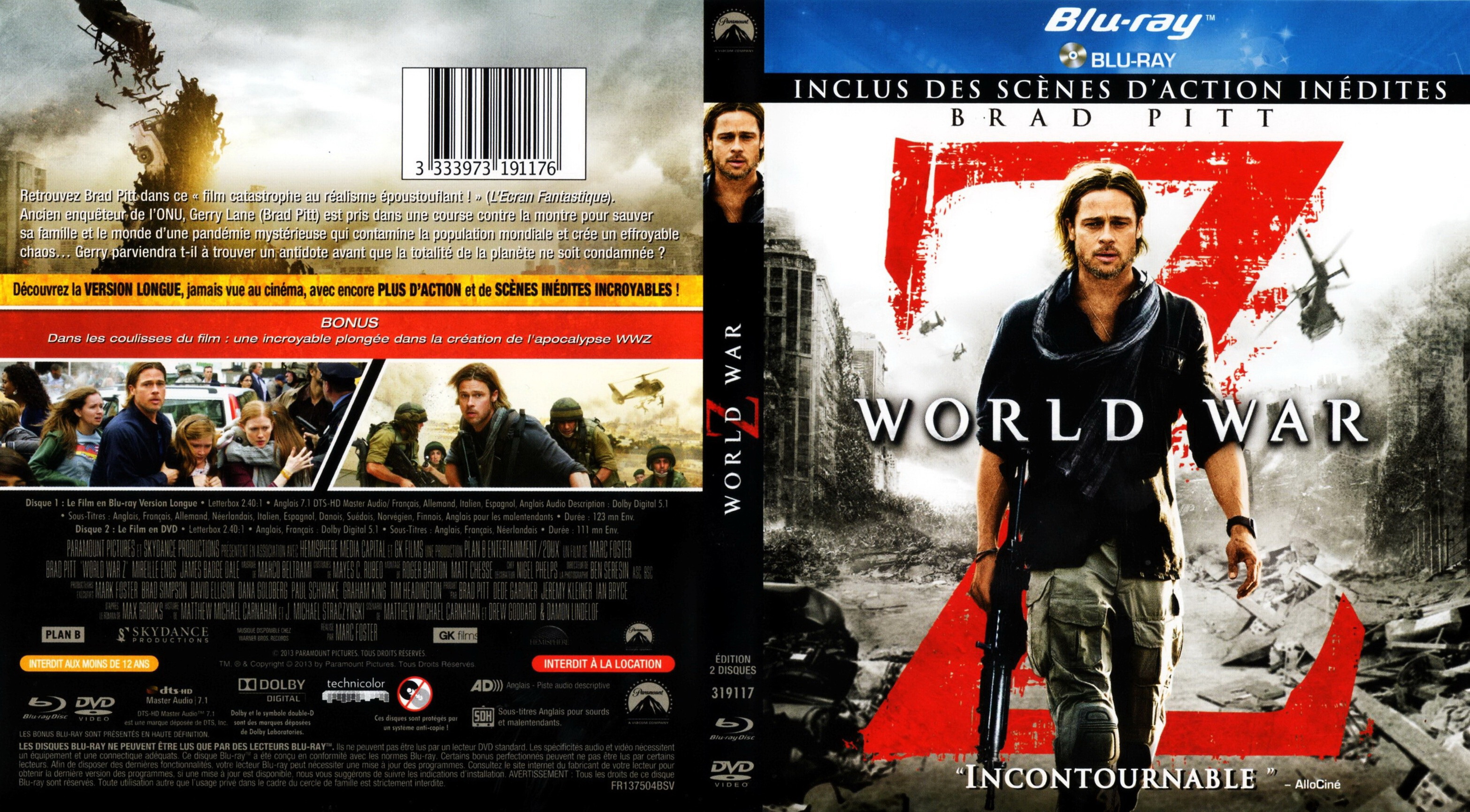 Jaquette DVD World War Z (BLU-RAY)