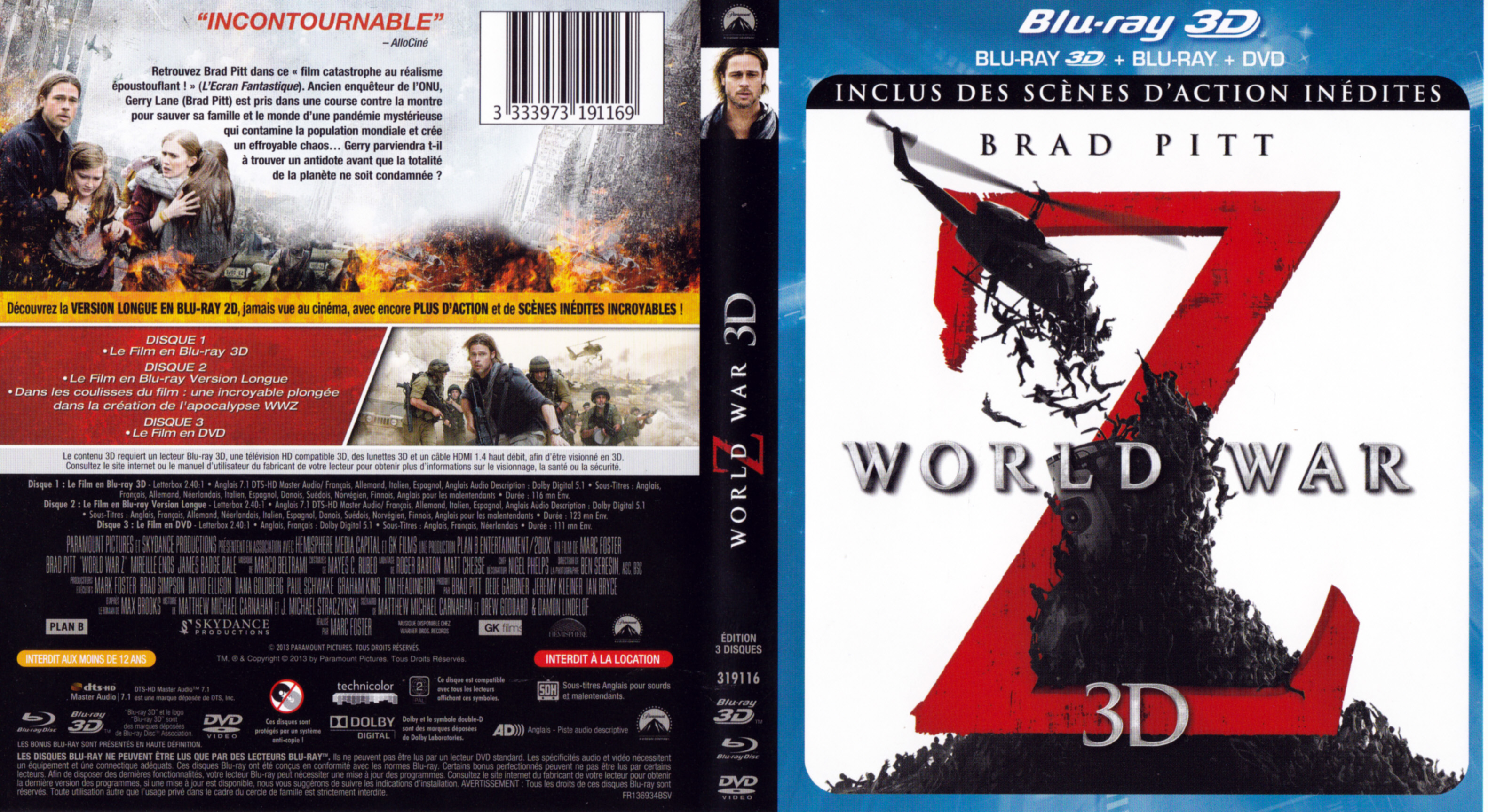 Jaquette DVD World War Z (BLU-RAY) v2