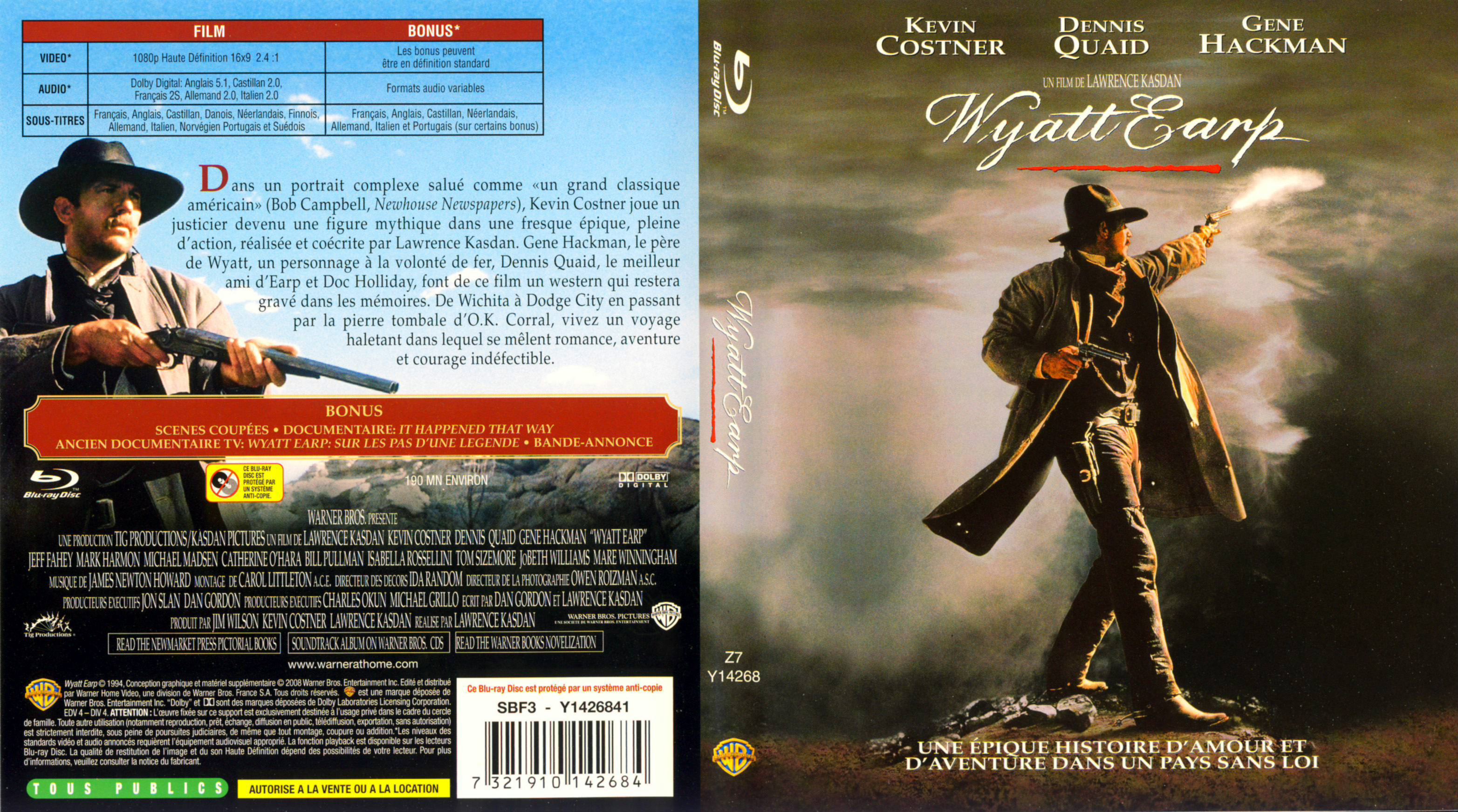 Jaquette DVD Wyatt Earp (BLU-RAY)
