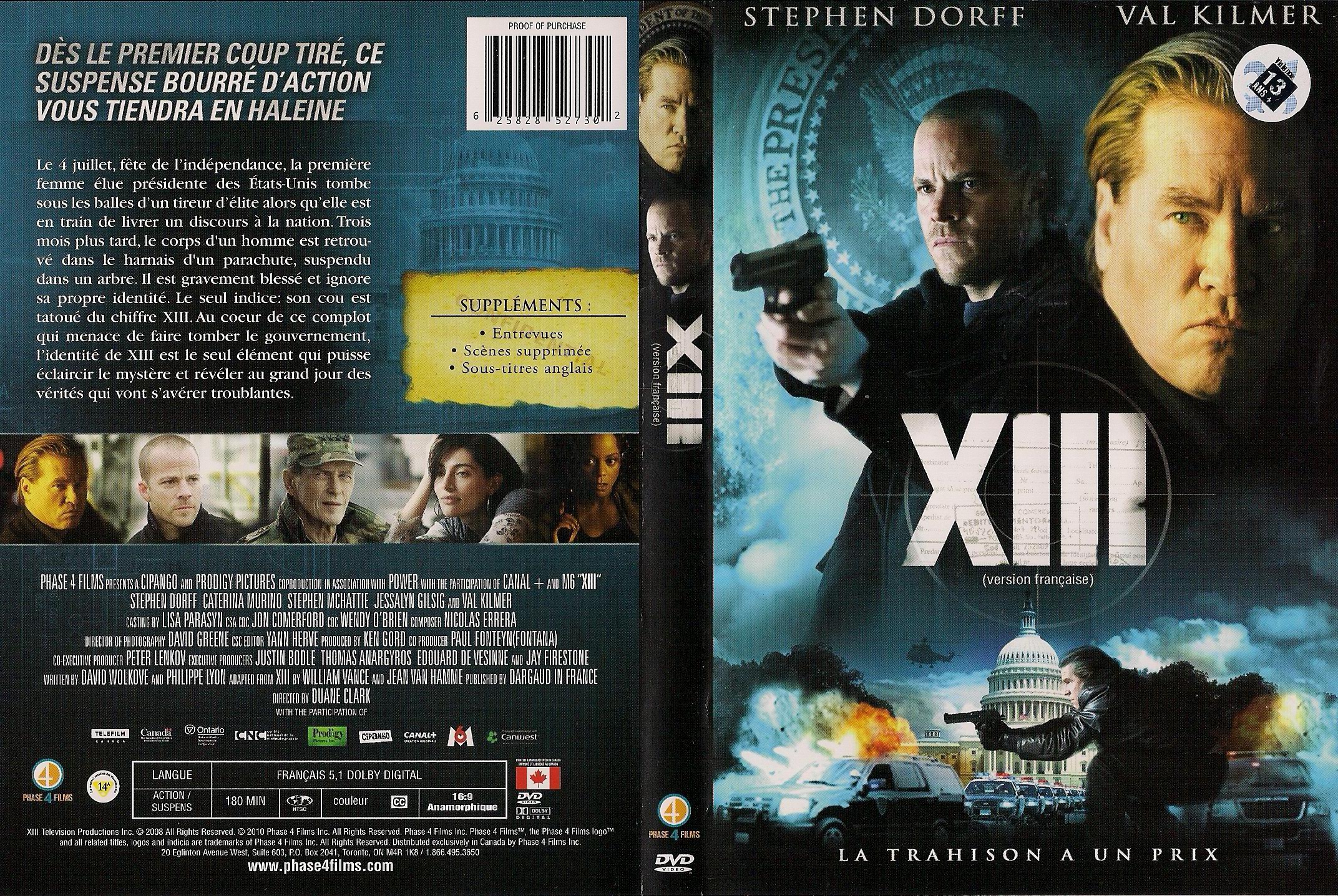 Jaquette DVD XIII - La conspiration (Canadienne)