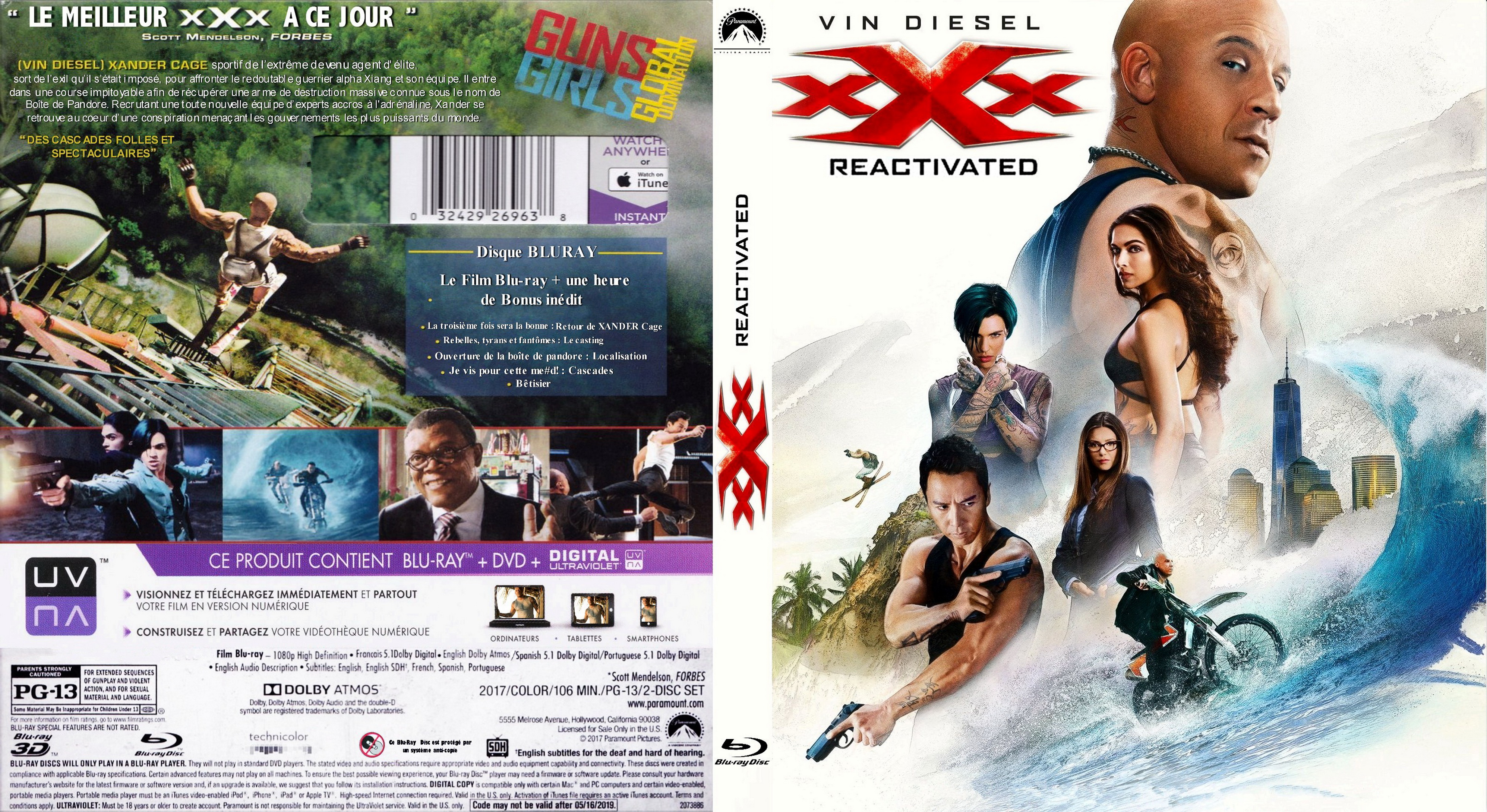 Jaquette DVD XXX Reactived custom (BLU-RAY)