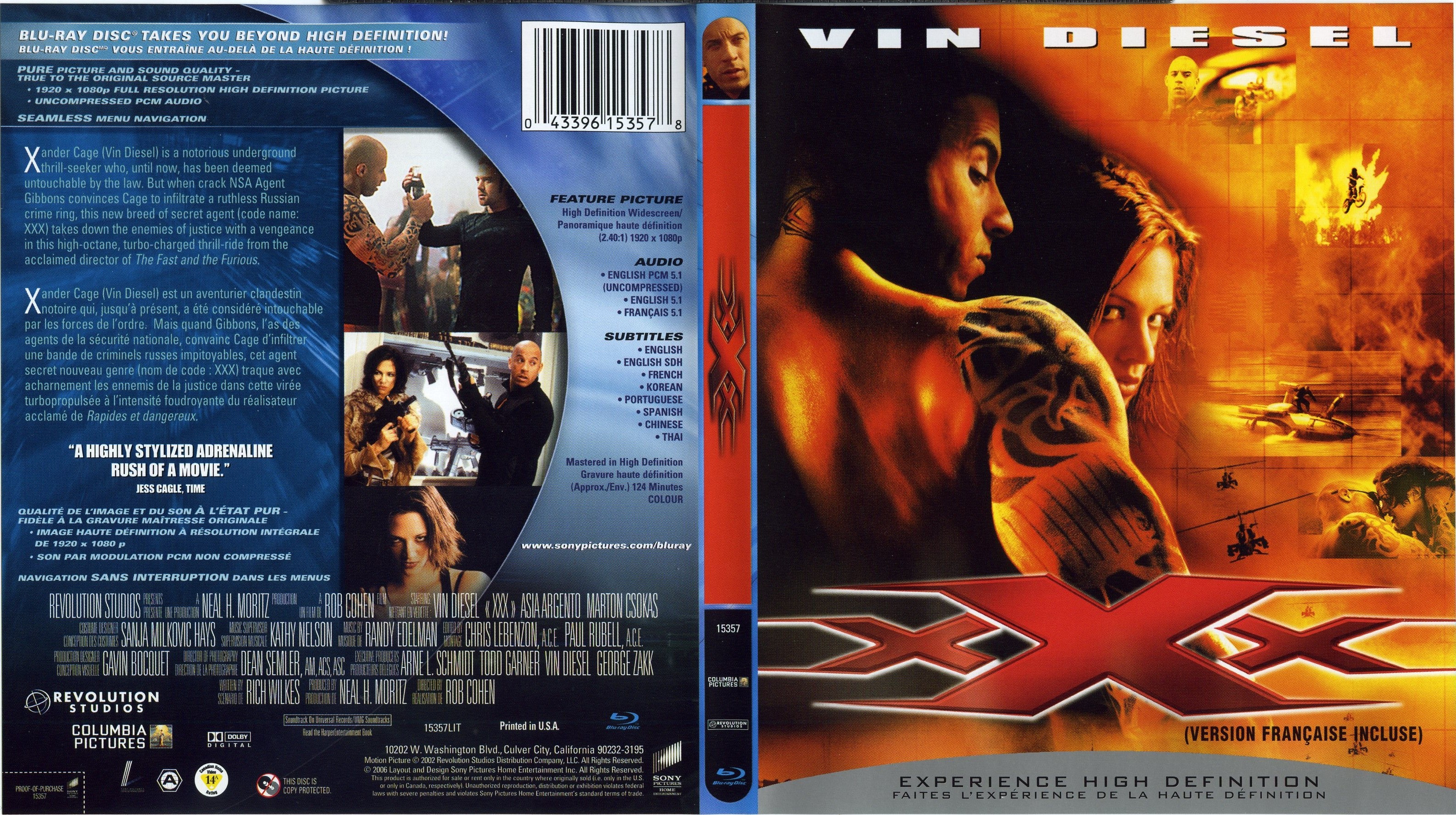 Jaquette DVD XXX (Canadienne) (BLU-RAY)