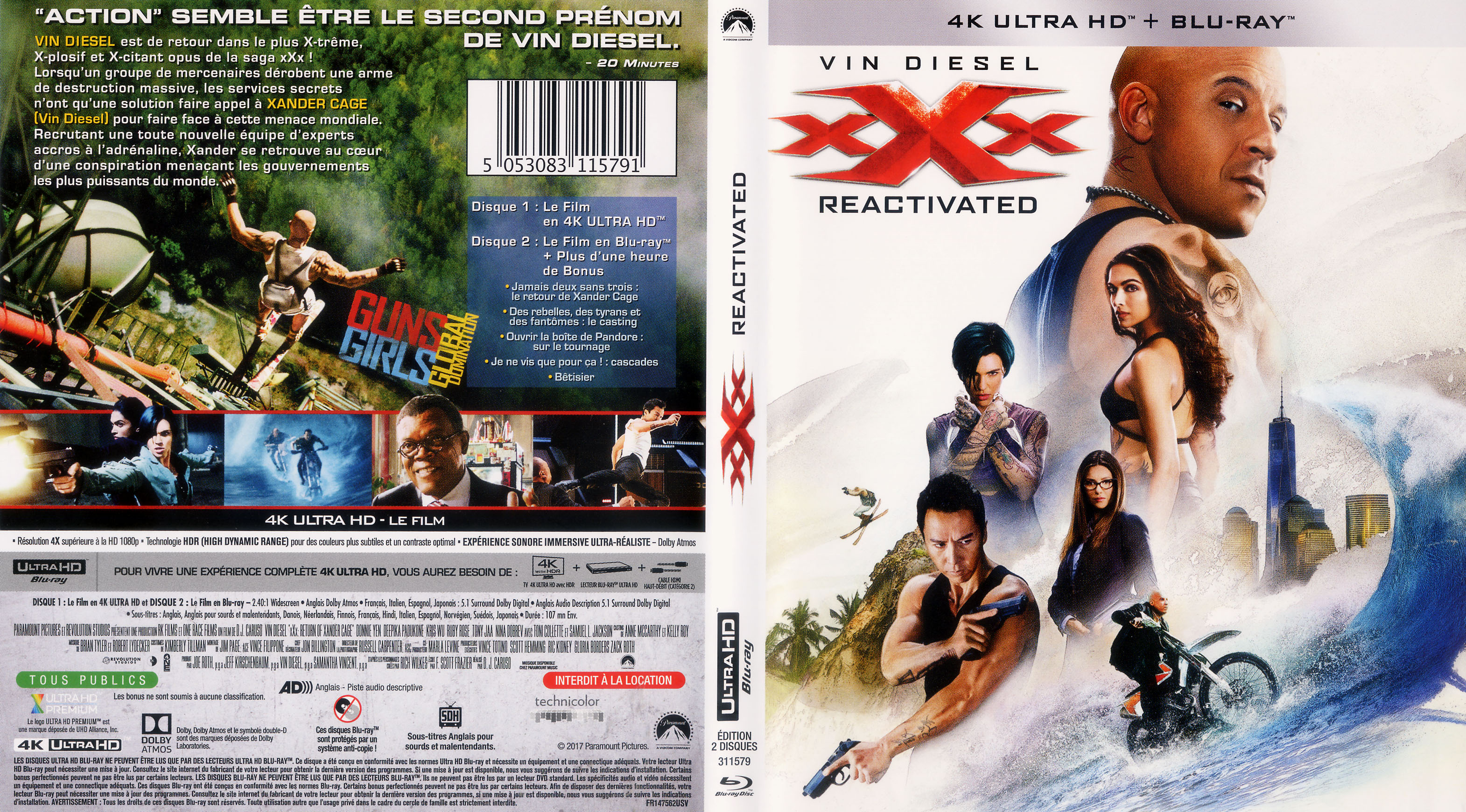 Jaquette DVD XXX reactivated 4K (BLU-RAY)