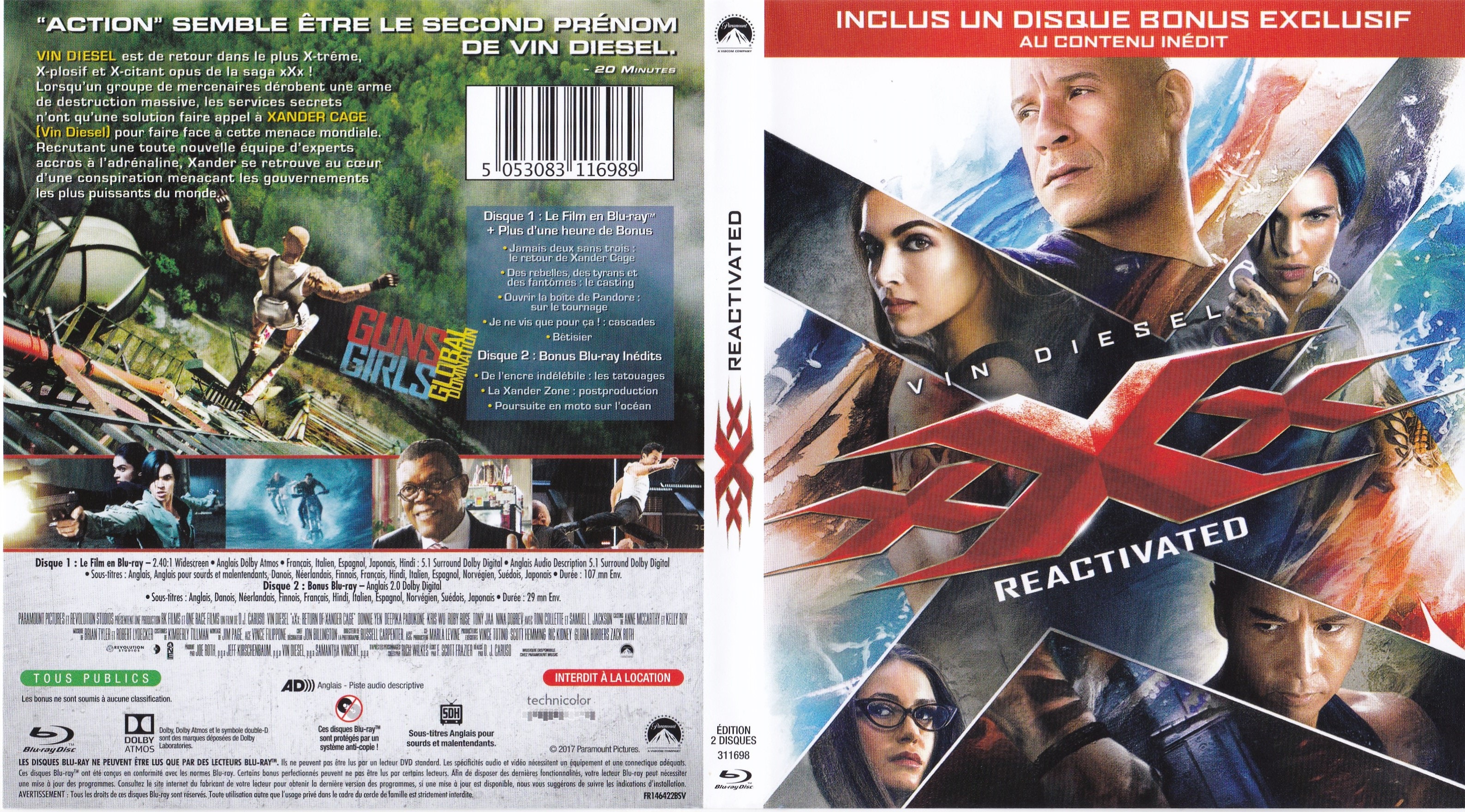 Jaquette DVD XXX reactivated (BLU-RAY)