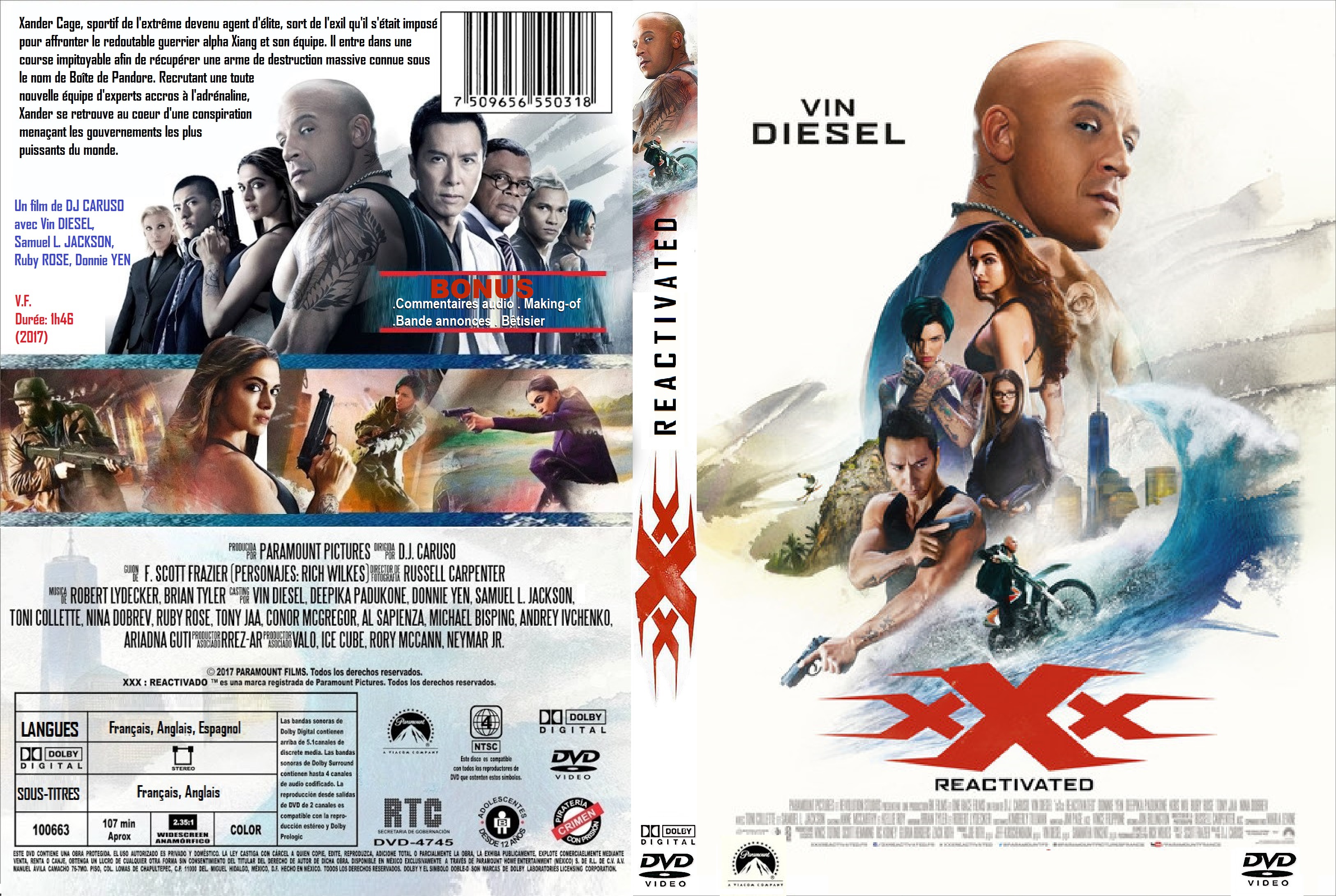 Jaquette DVD XXX reactivated custom