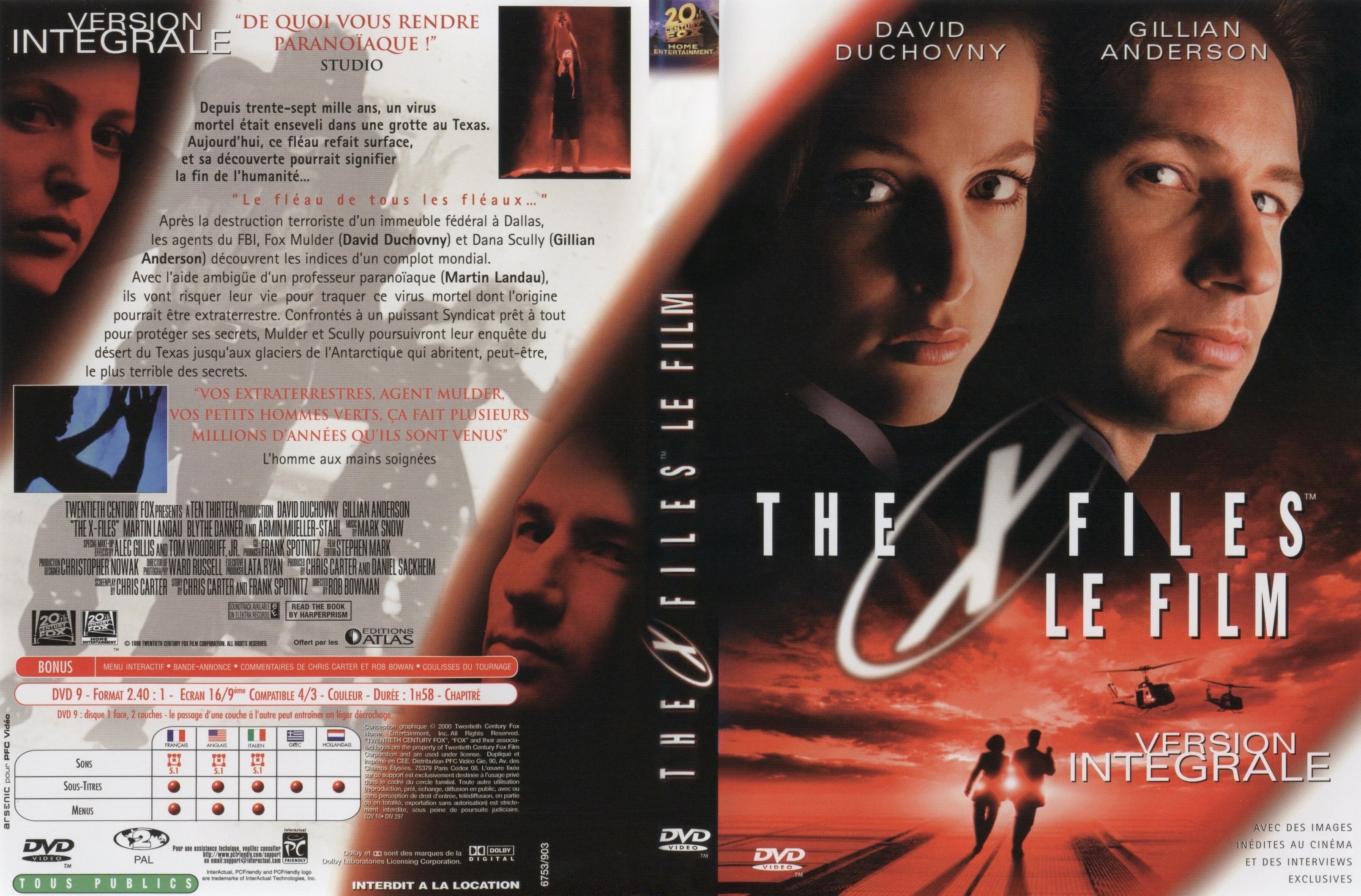 Jaquette DVD X Files Le film