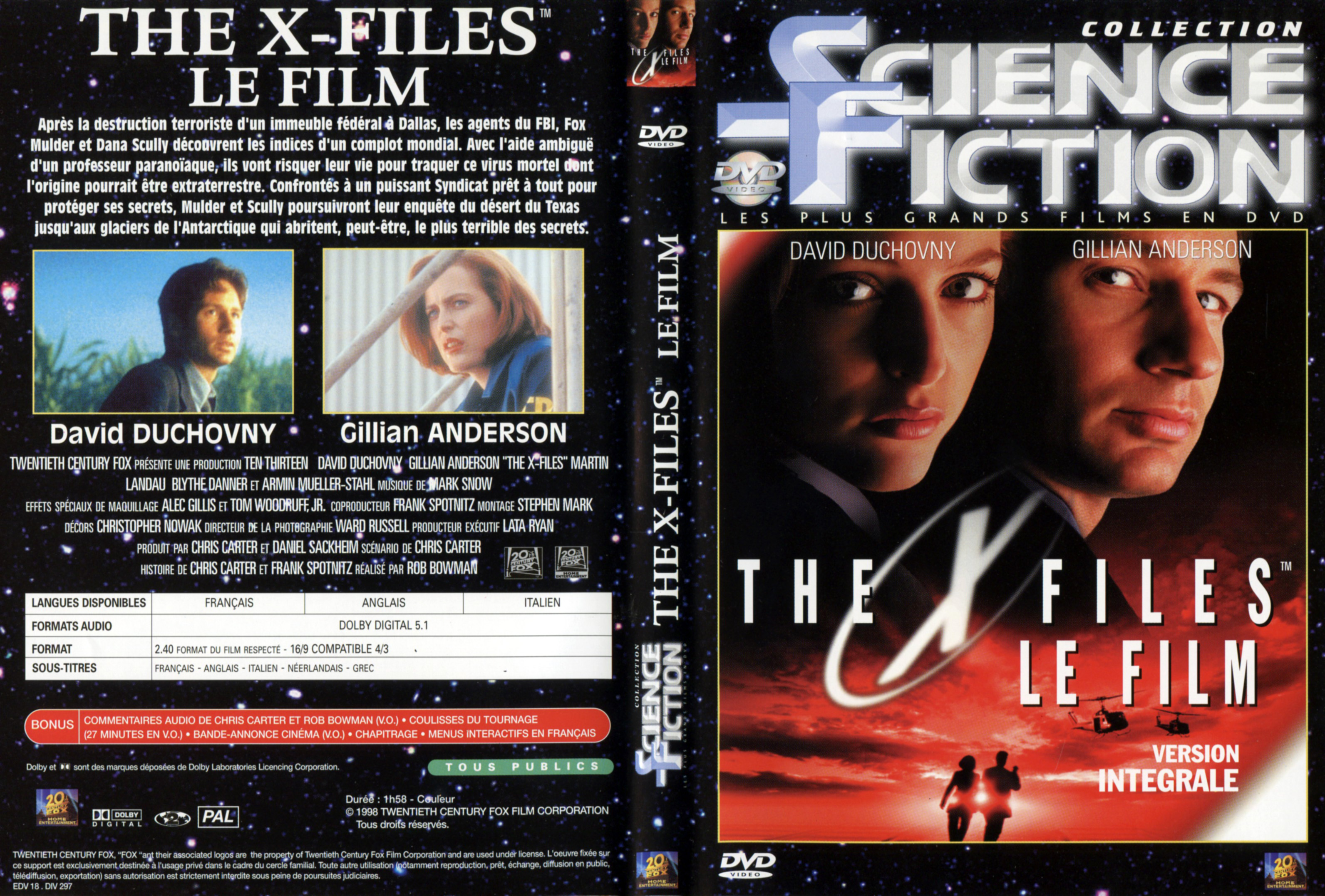 Jaquette DVD X Files Le film v2