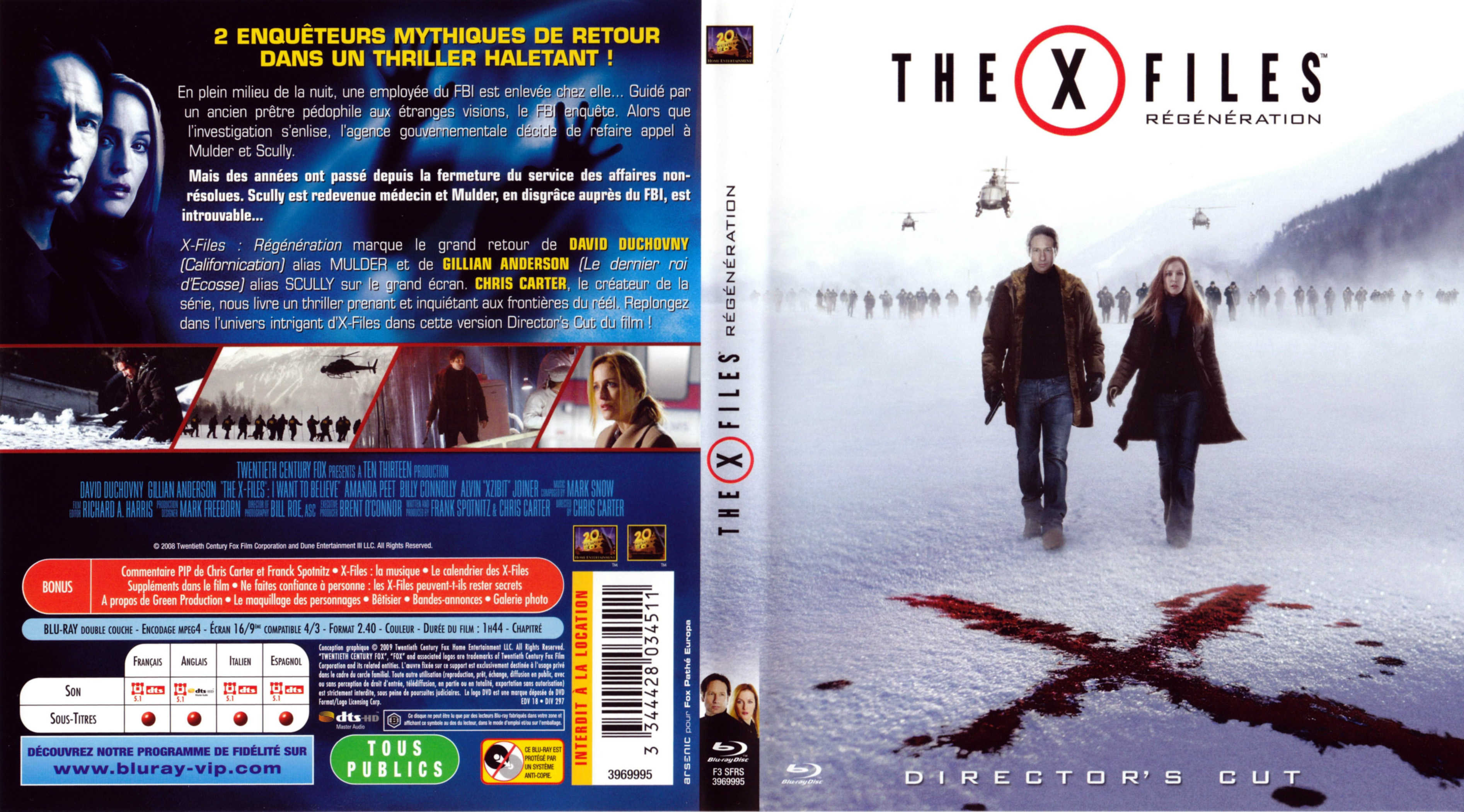 Jaquette DVD X Files - Regeneration (BLU-RAY)