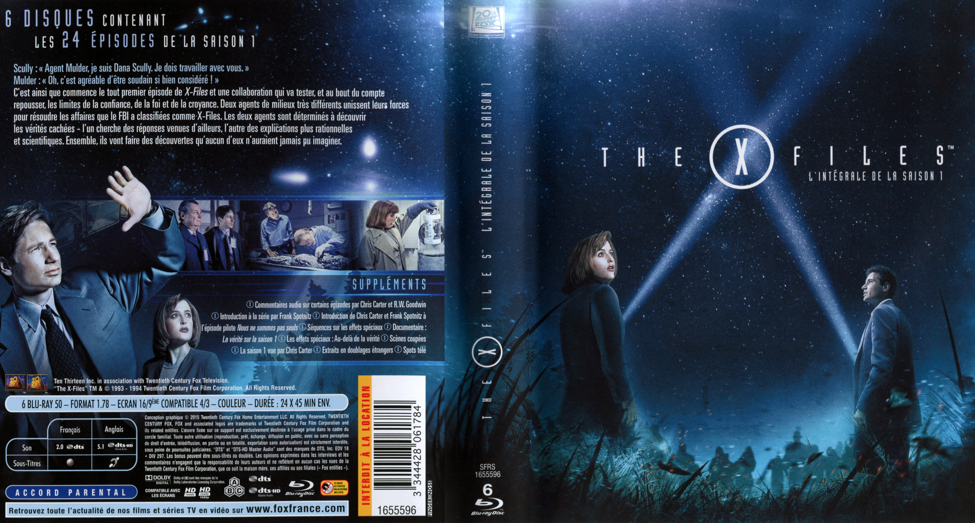 Jaquette DVD X Files saison 1 (BLU-RAY)