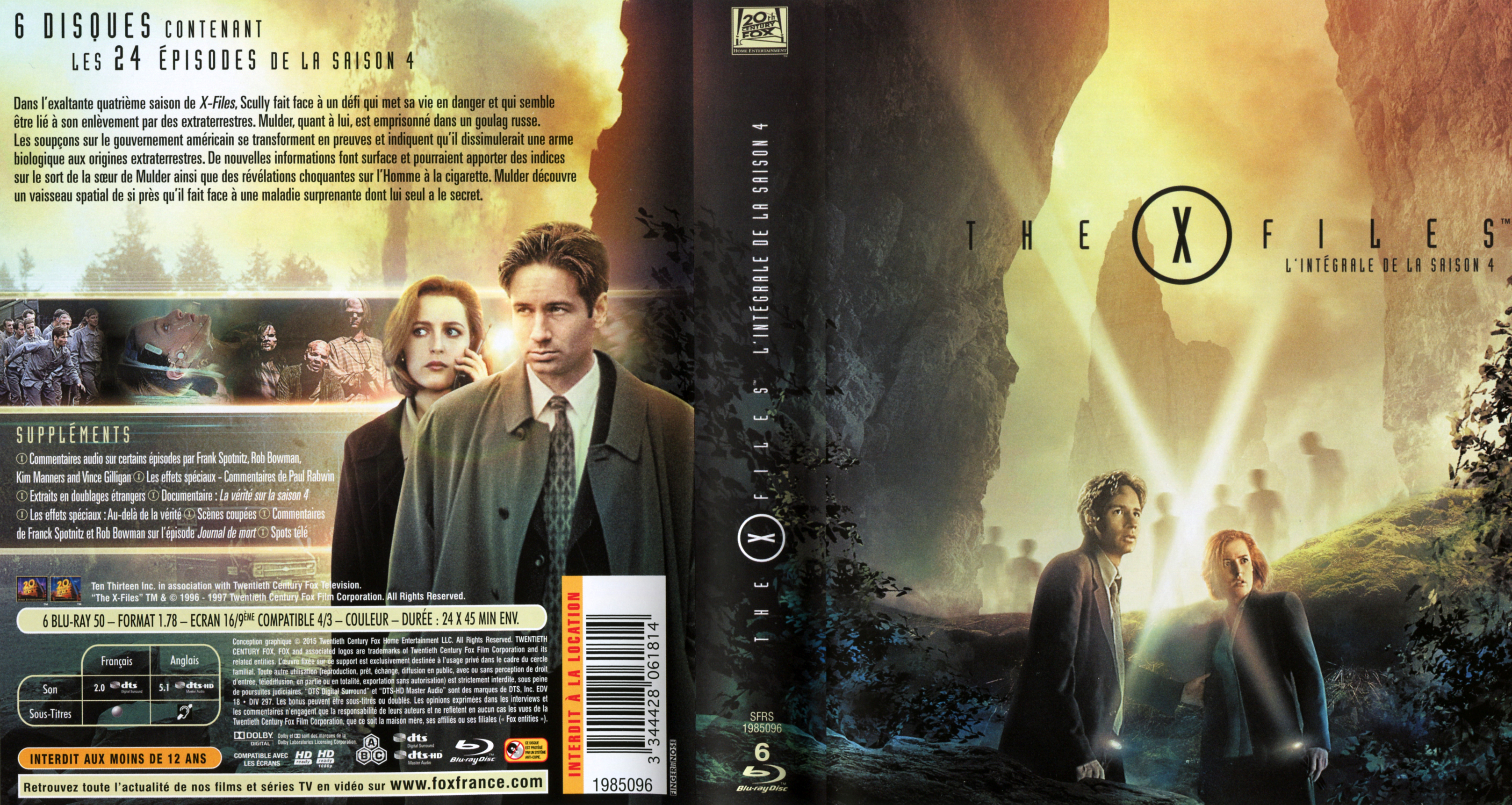 Jaquette DVD X Files saison 4 (BLU-RAY)