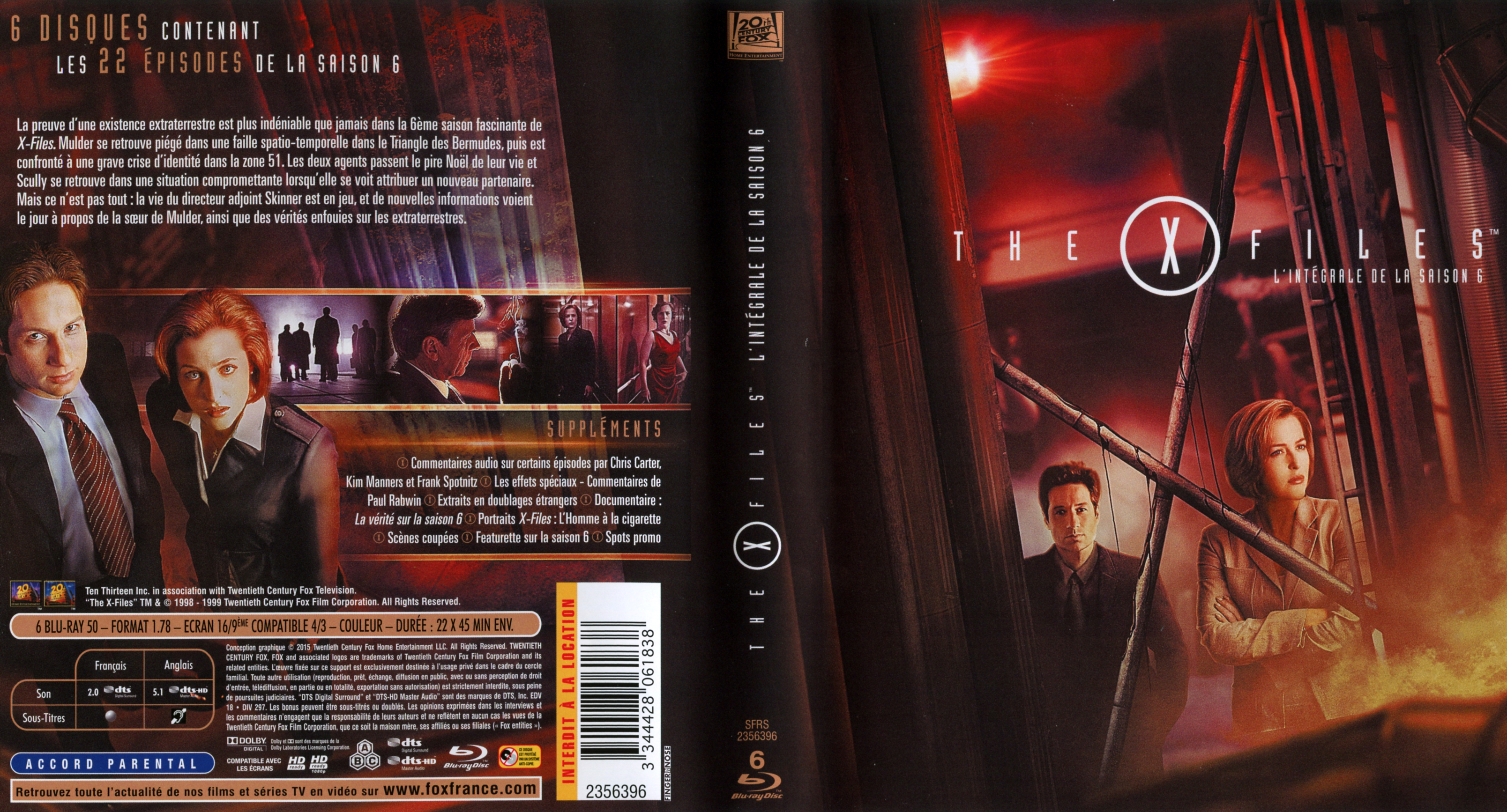 Jaquette DVD X Files saison 6 (BLU-RAY)