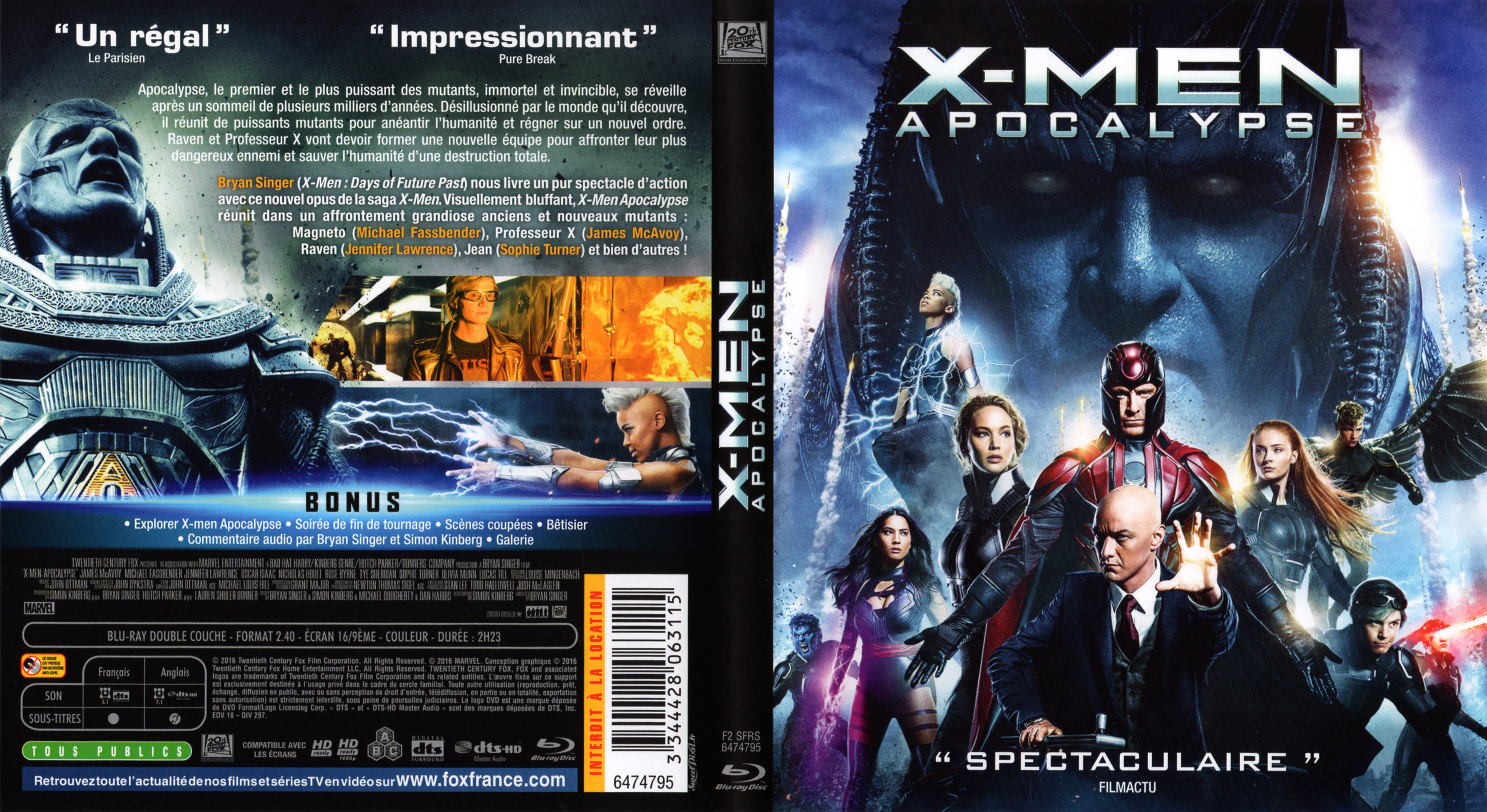 Jaquette DVD X-Men Apocalypse (BLU-RAY)
