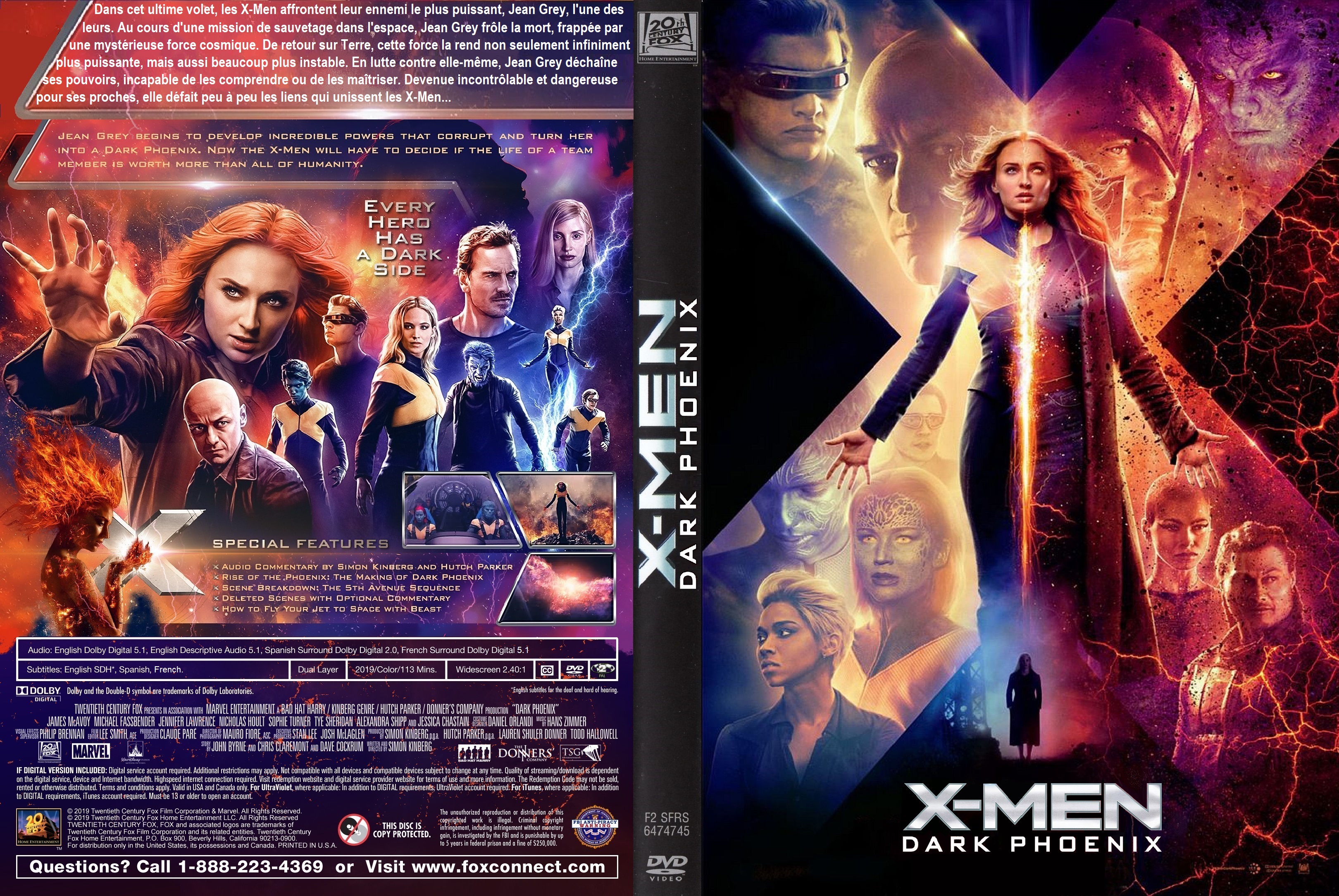 Jaquette DVD X-Men Dark Phoenix custom