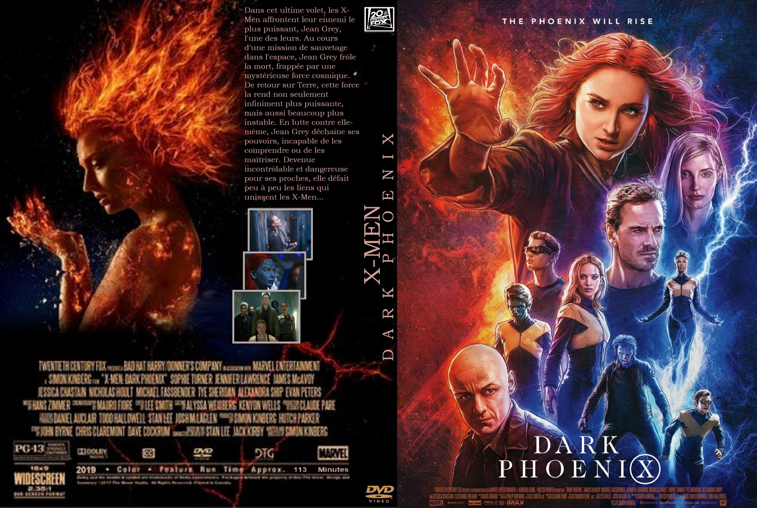Jaquette DVD X-Men Dark Phoenix custom v3