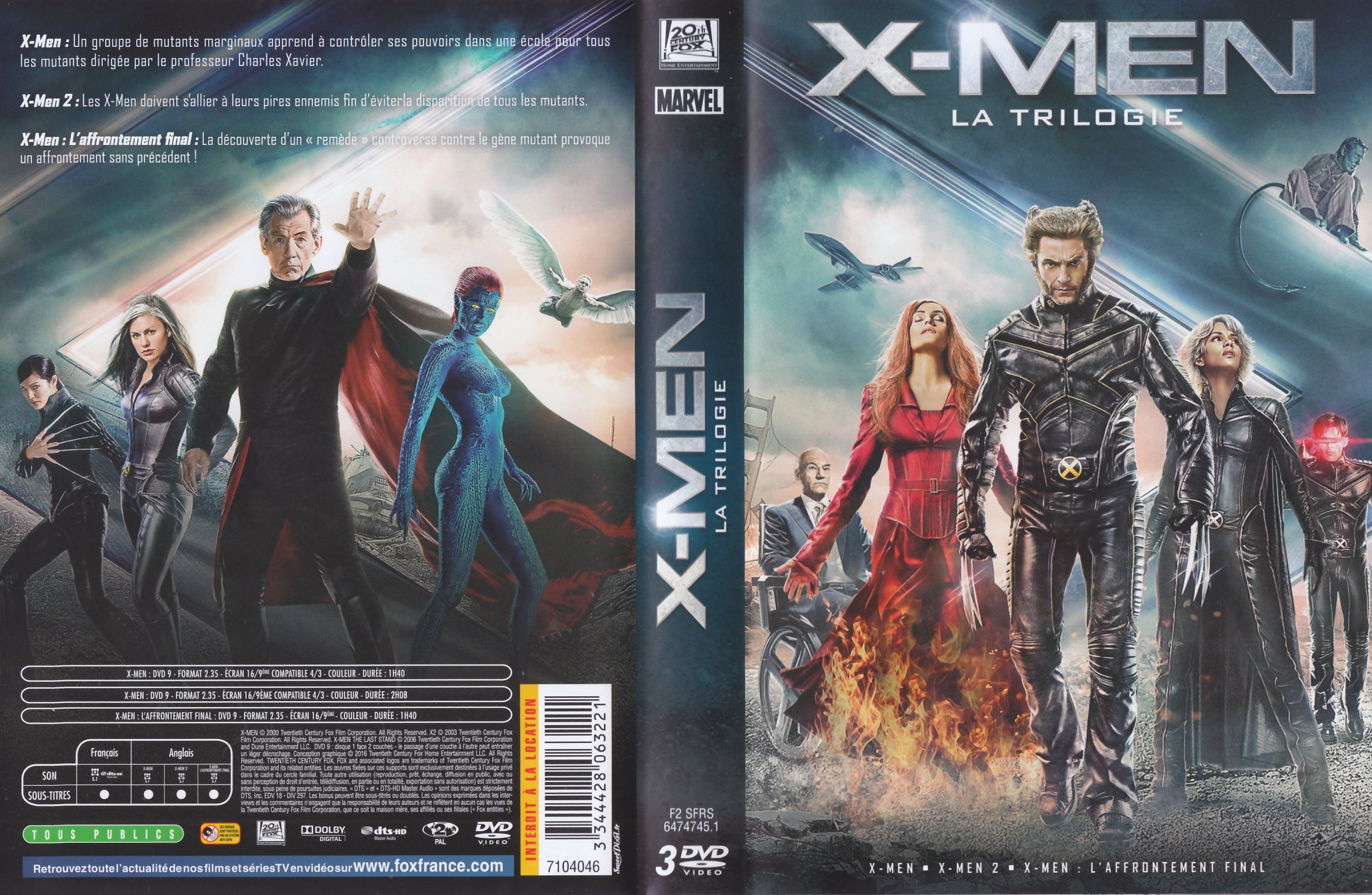 Jaquette DVD X-Men La trilogie