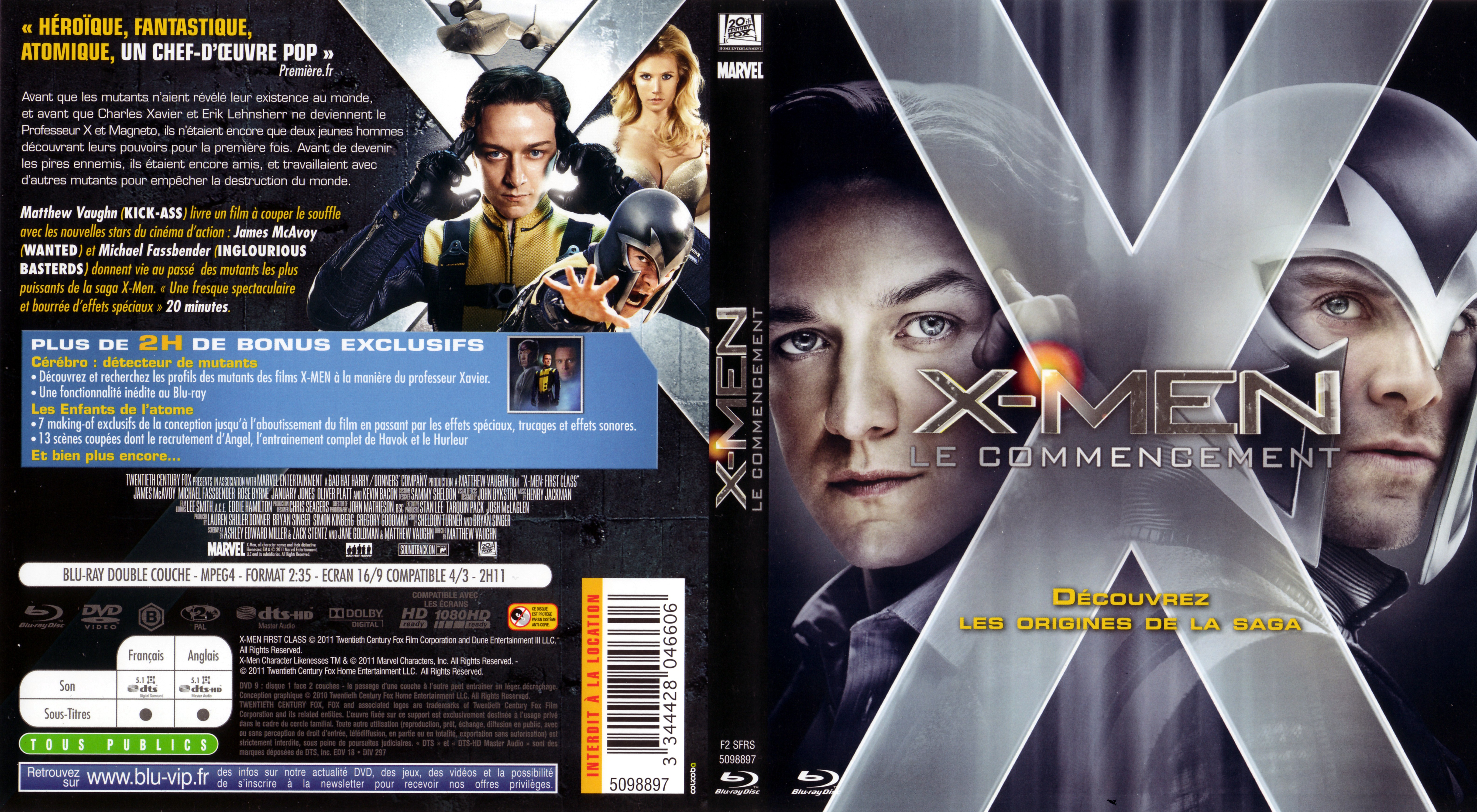 Jaquette DVD X-Men Le commencement (BLU-RAY)