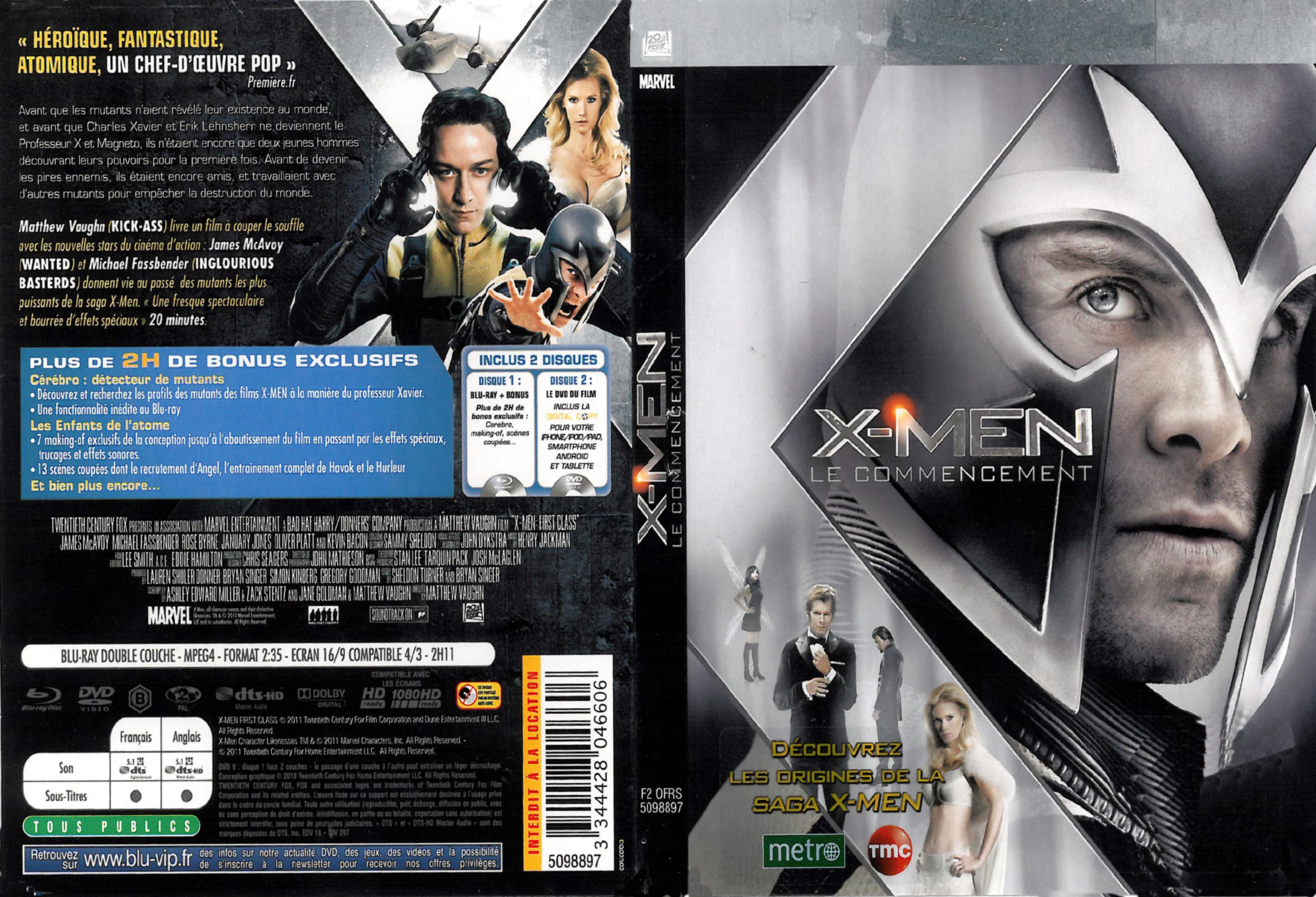 Jaquette DVD X-Men Le commencement v2
