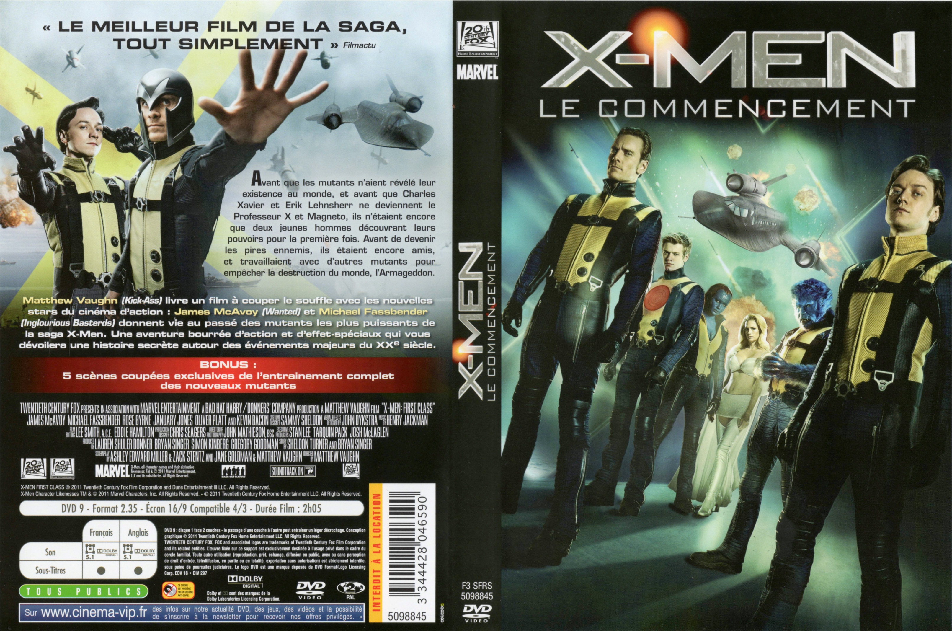 Jaquette DVD X-Men Le commencement v3