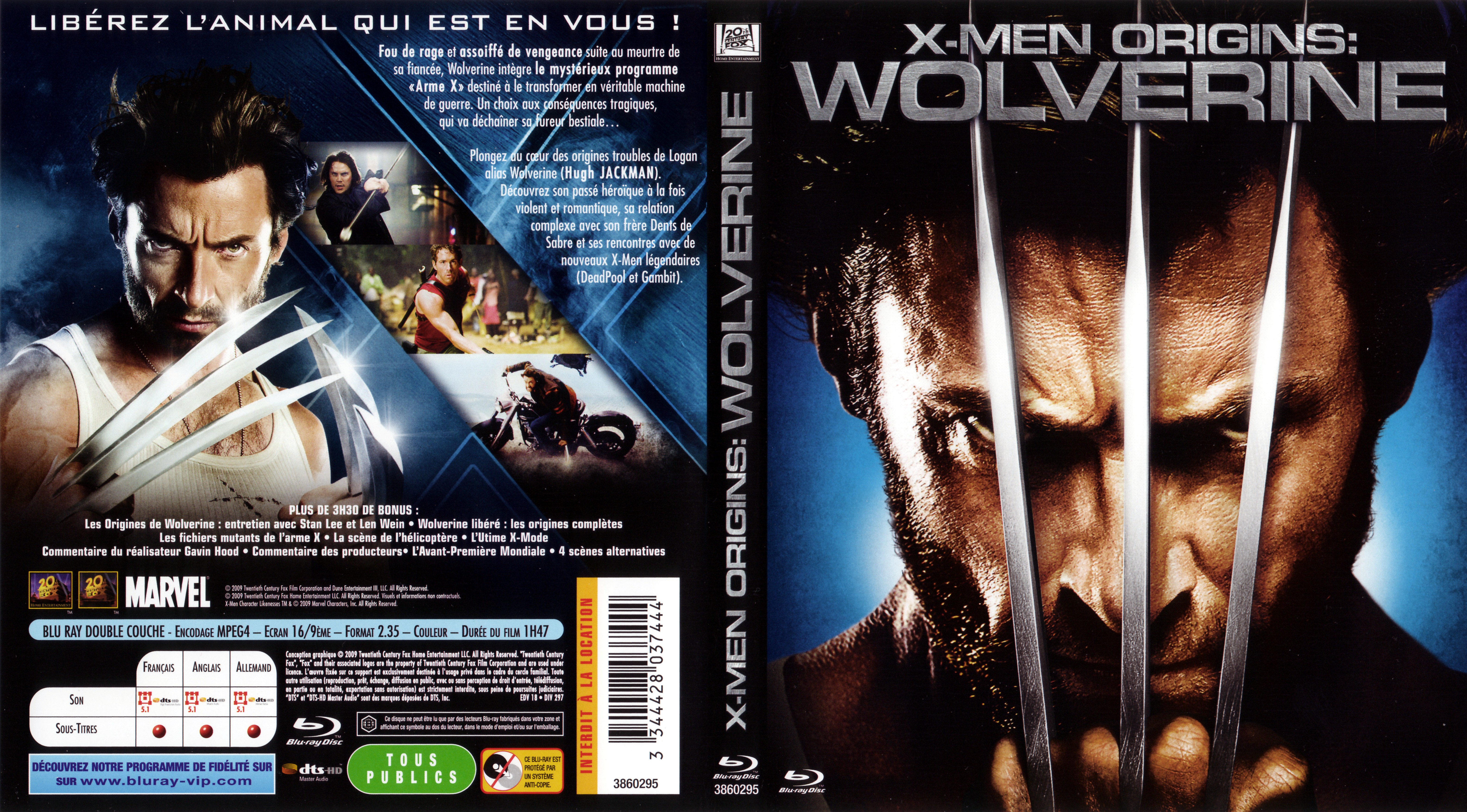 Jaquette DVD X-Men Origins Wolverine (BLU-RAY) v2