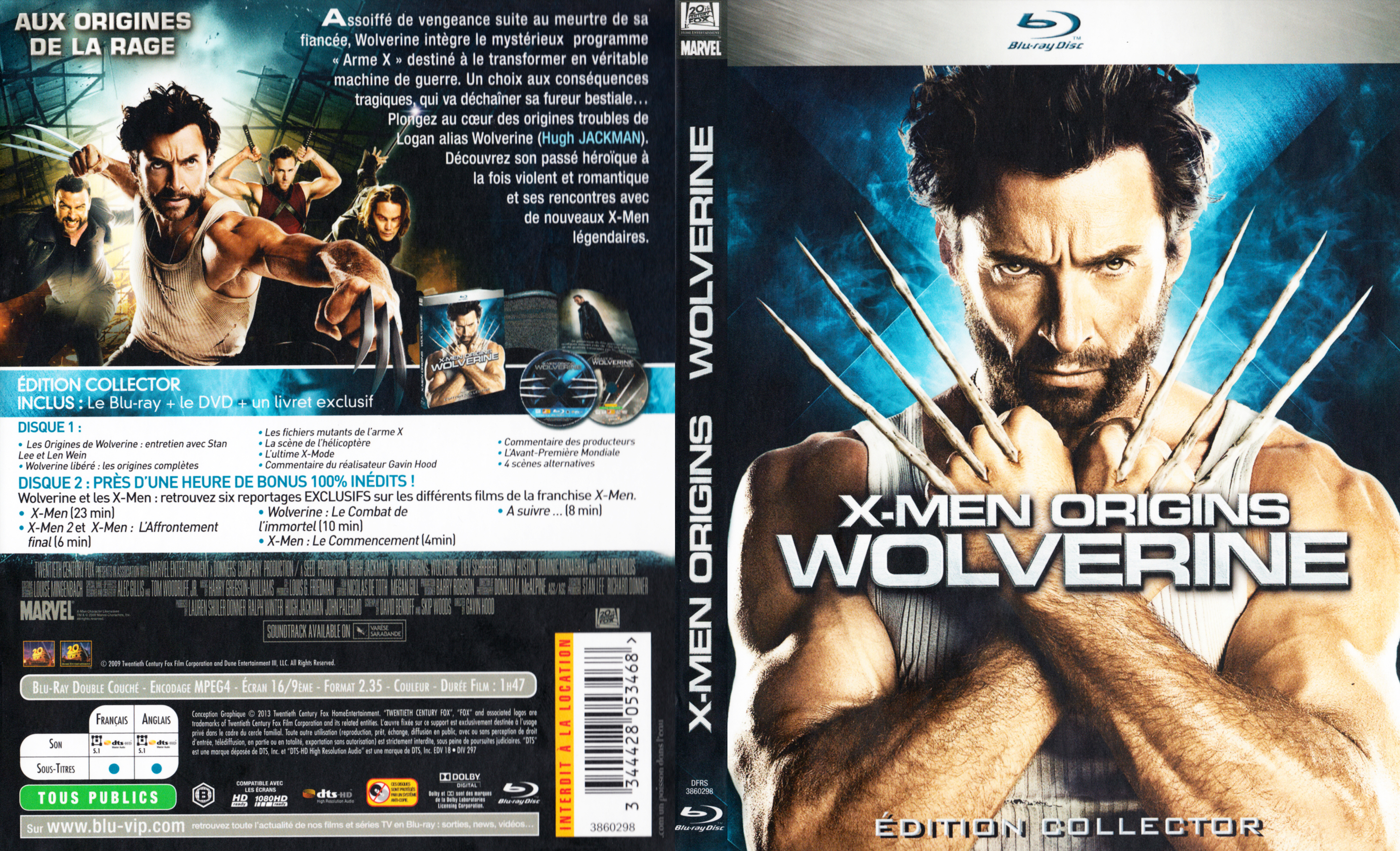 Jaquette DVD X-Men Origins Wolverine (BLU-RAY) v3