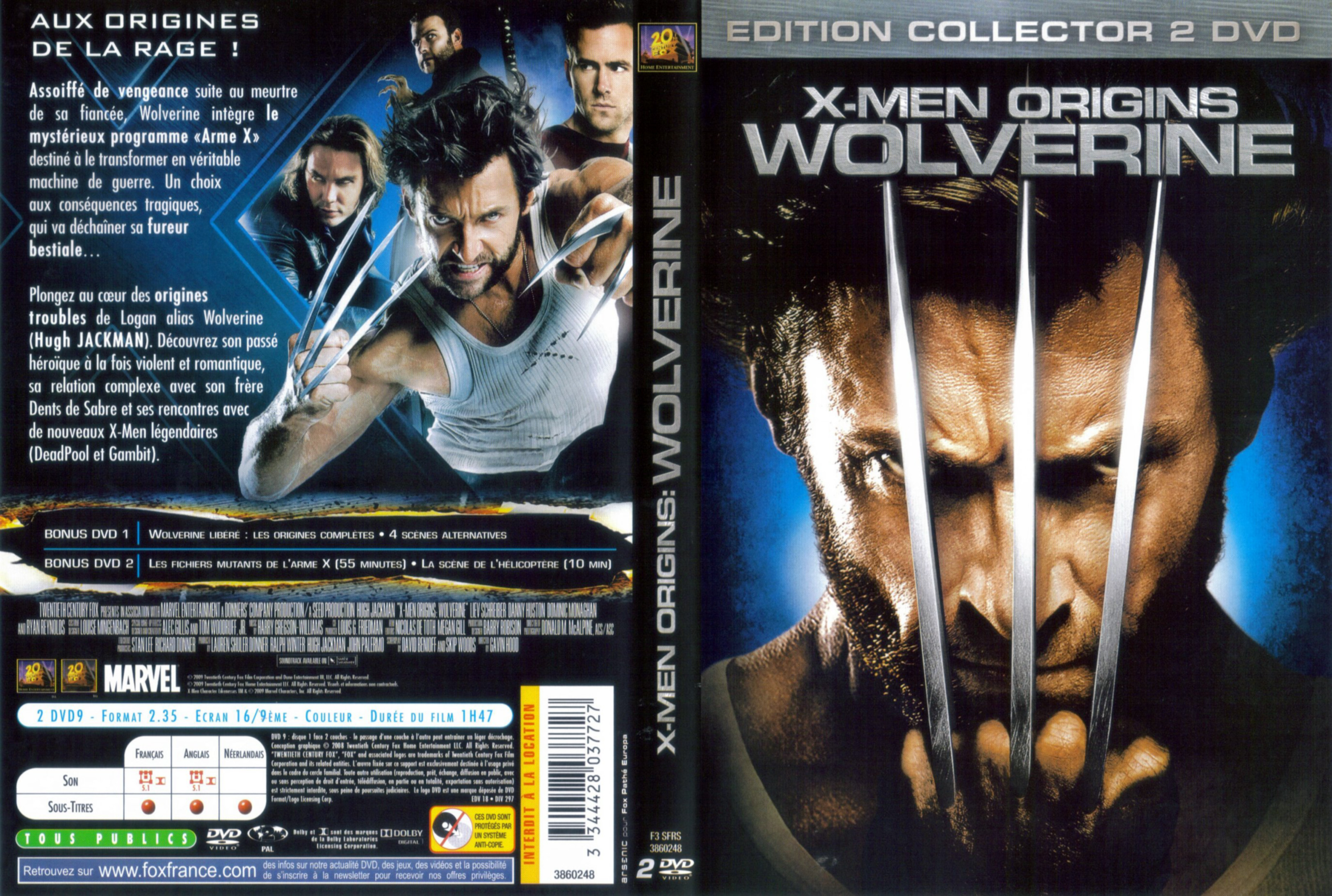 Jaquette DVD X-Men Origins Wolverine v2