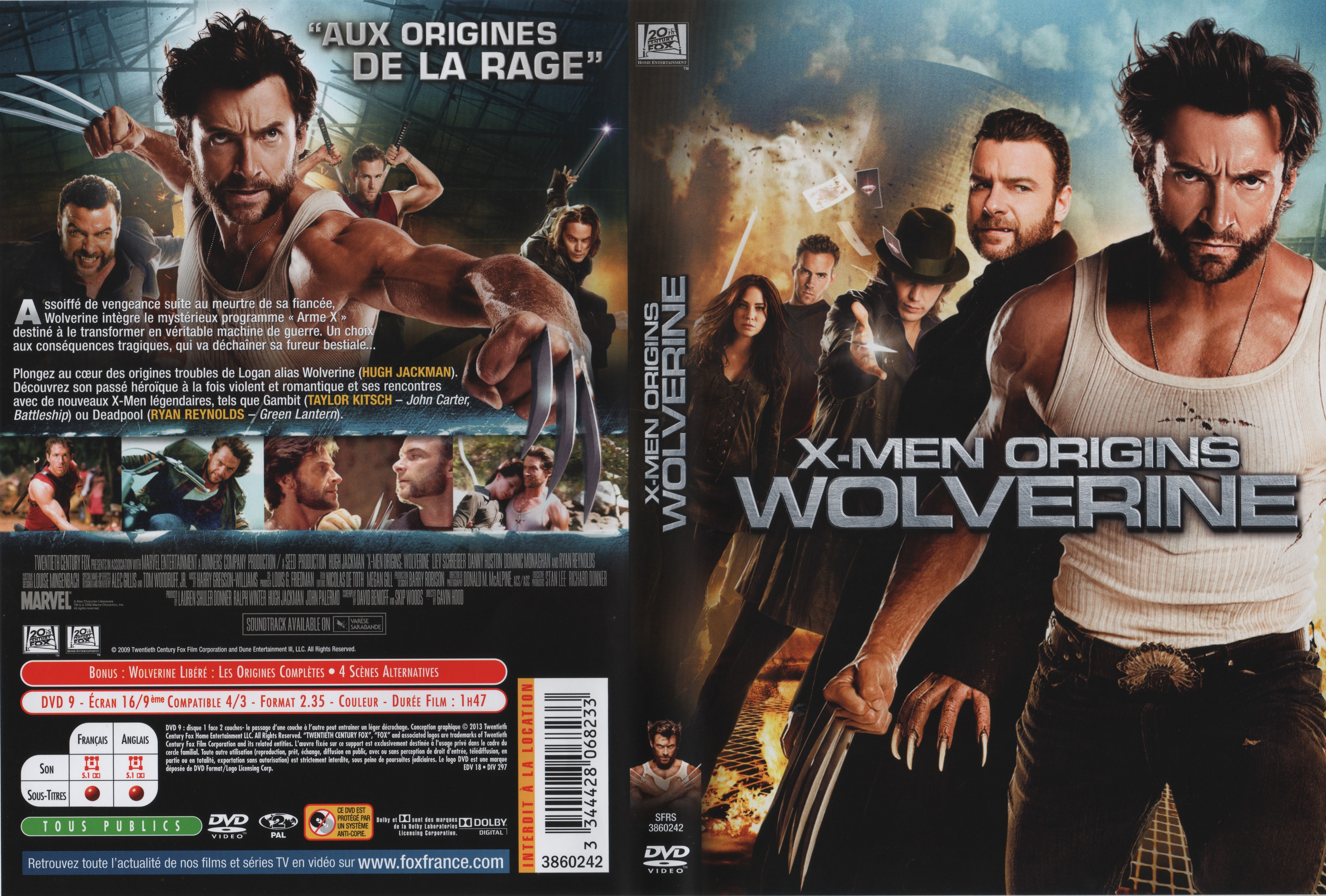 Jaquette DVD X-Men Origins Wolverine v4