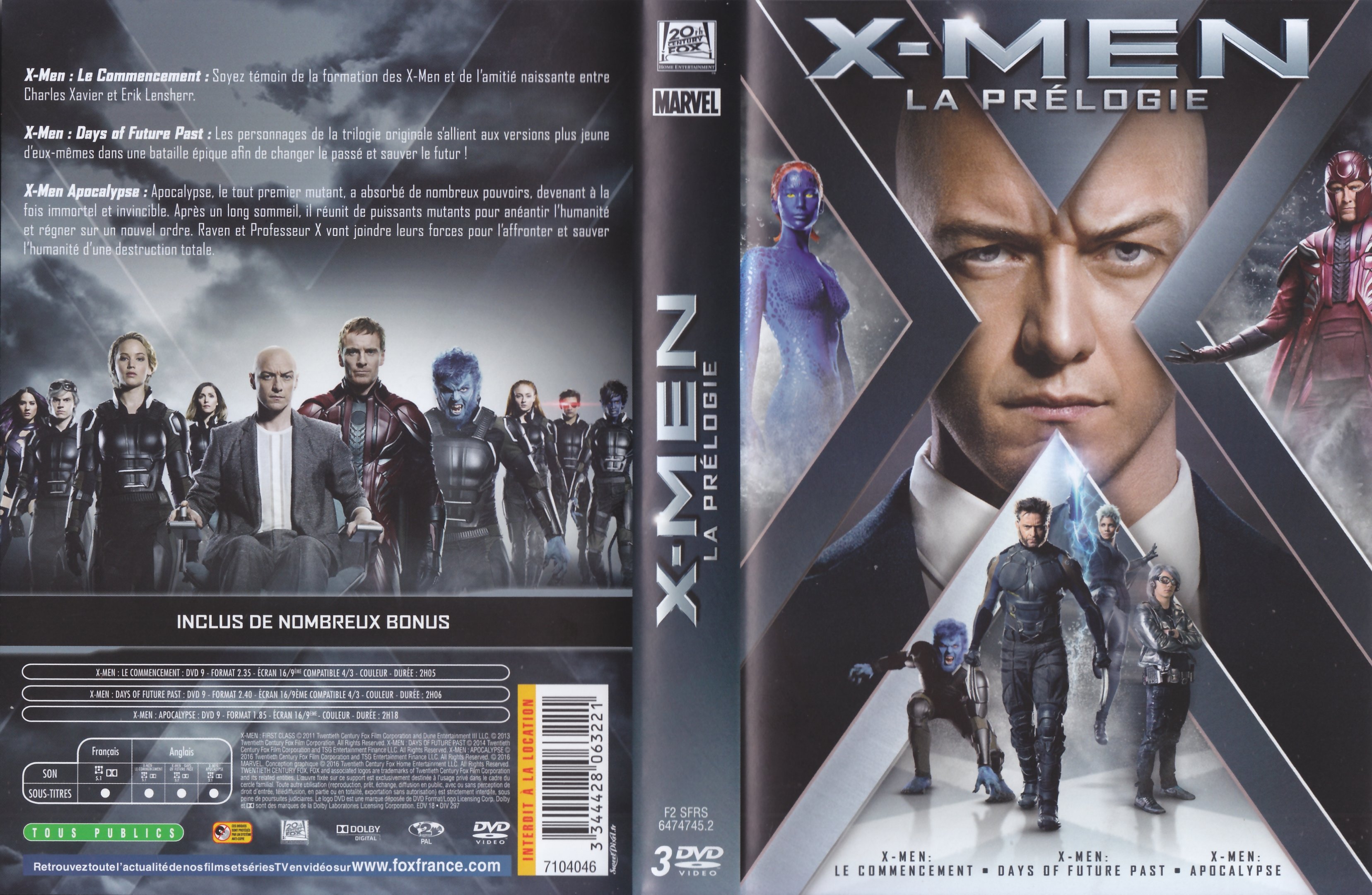 Jaquette DVD X-Men Prelogie