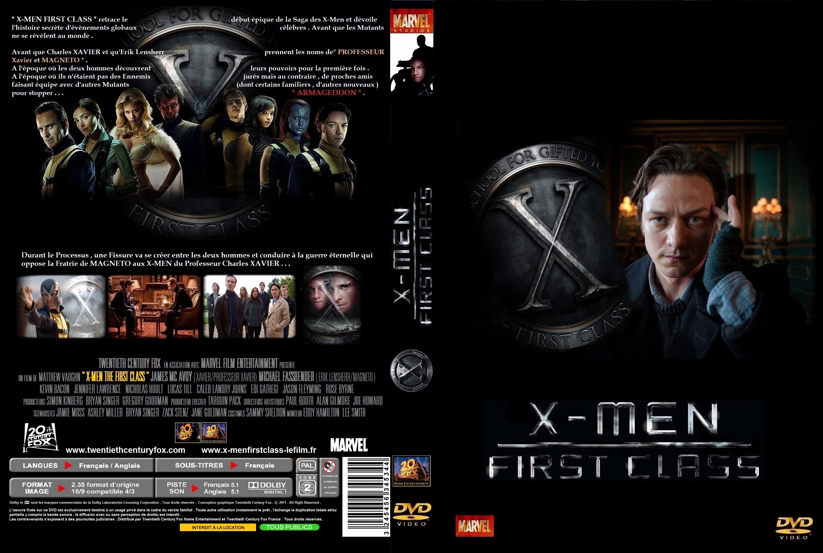 Jaquette DVD X-Men the first class custom
