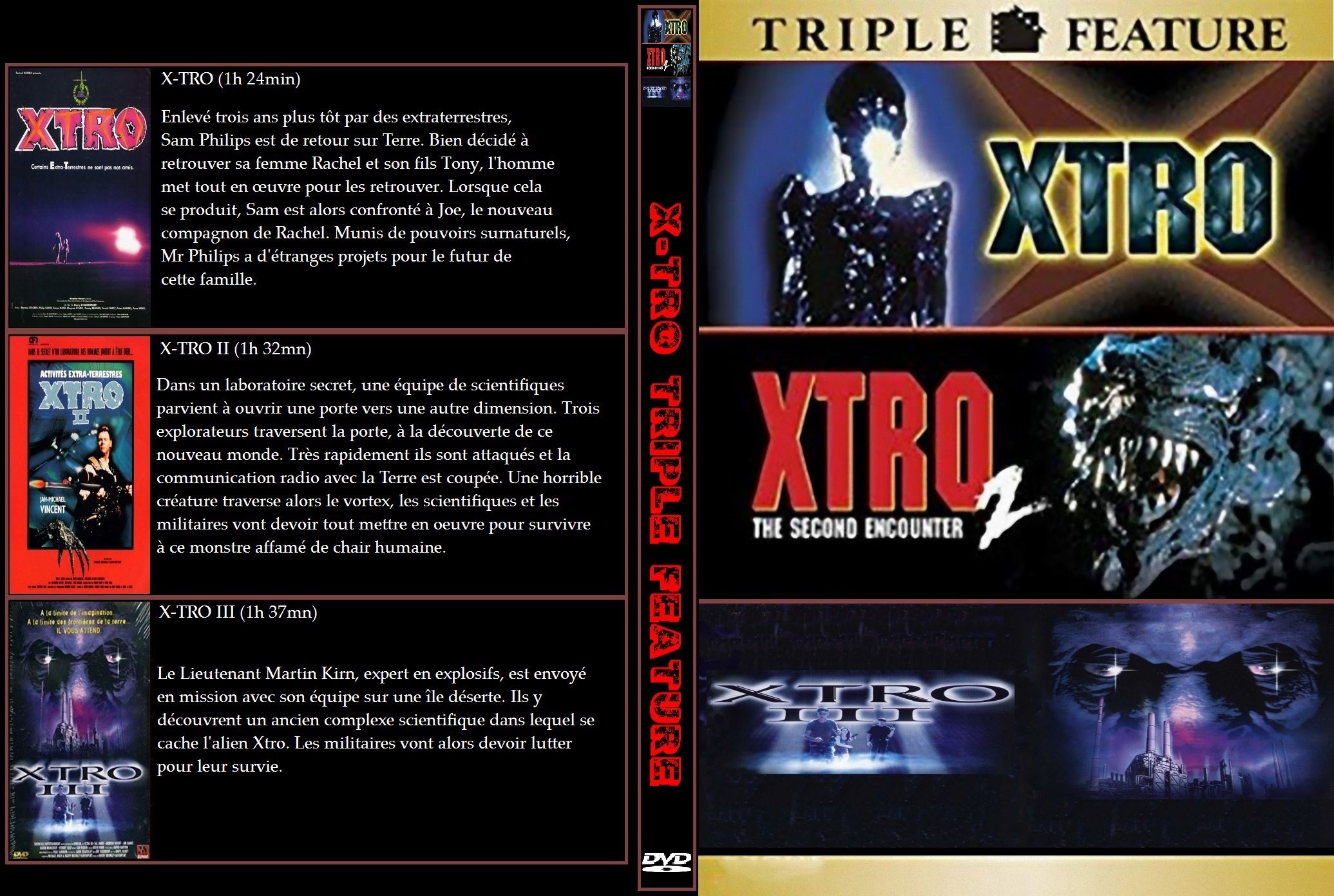 Jaquette DVD X-Tro Triple Feature Custom