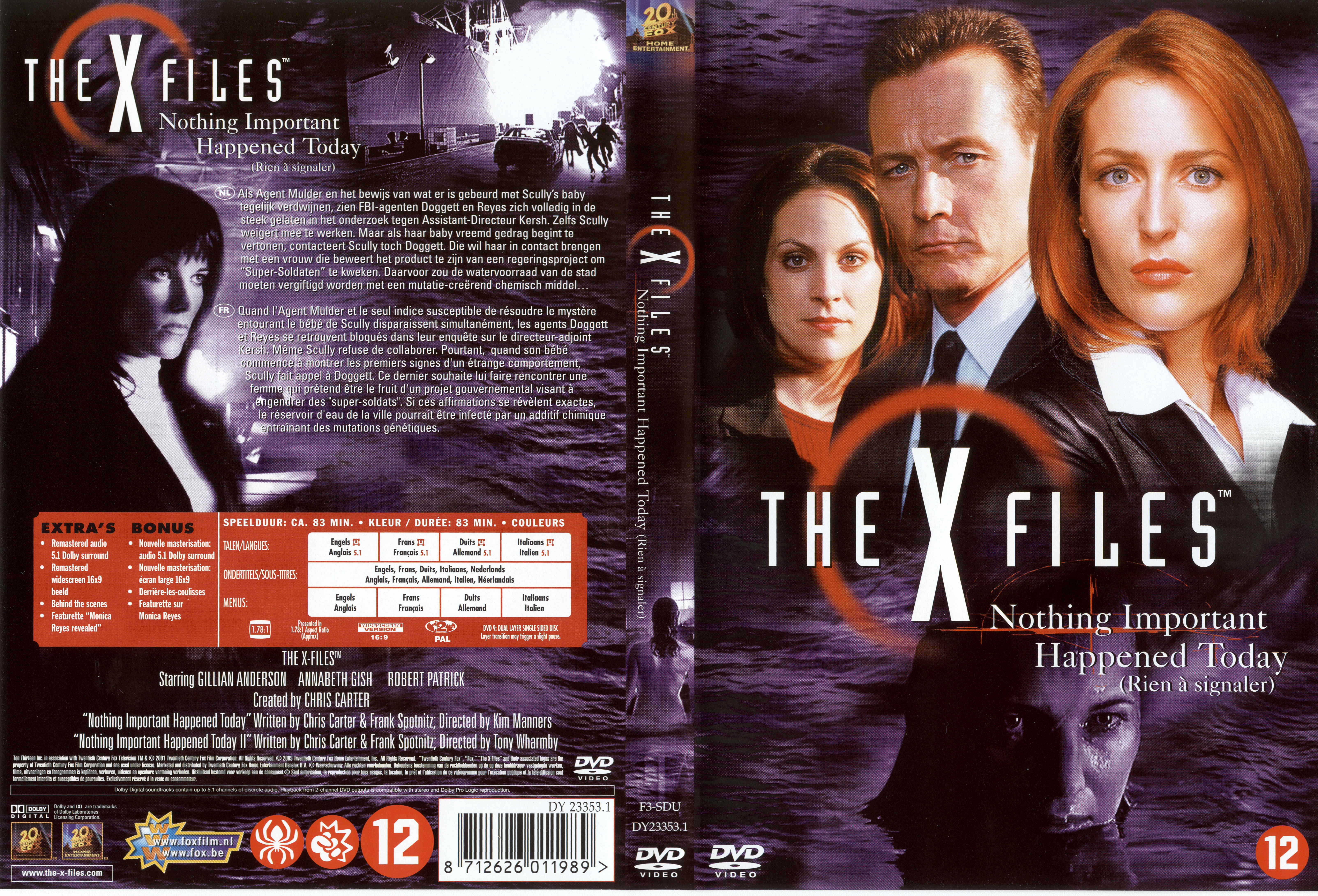 Jaquette DVD X files RAS v2