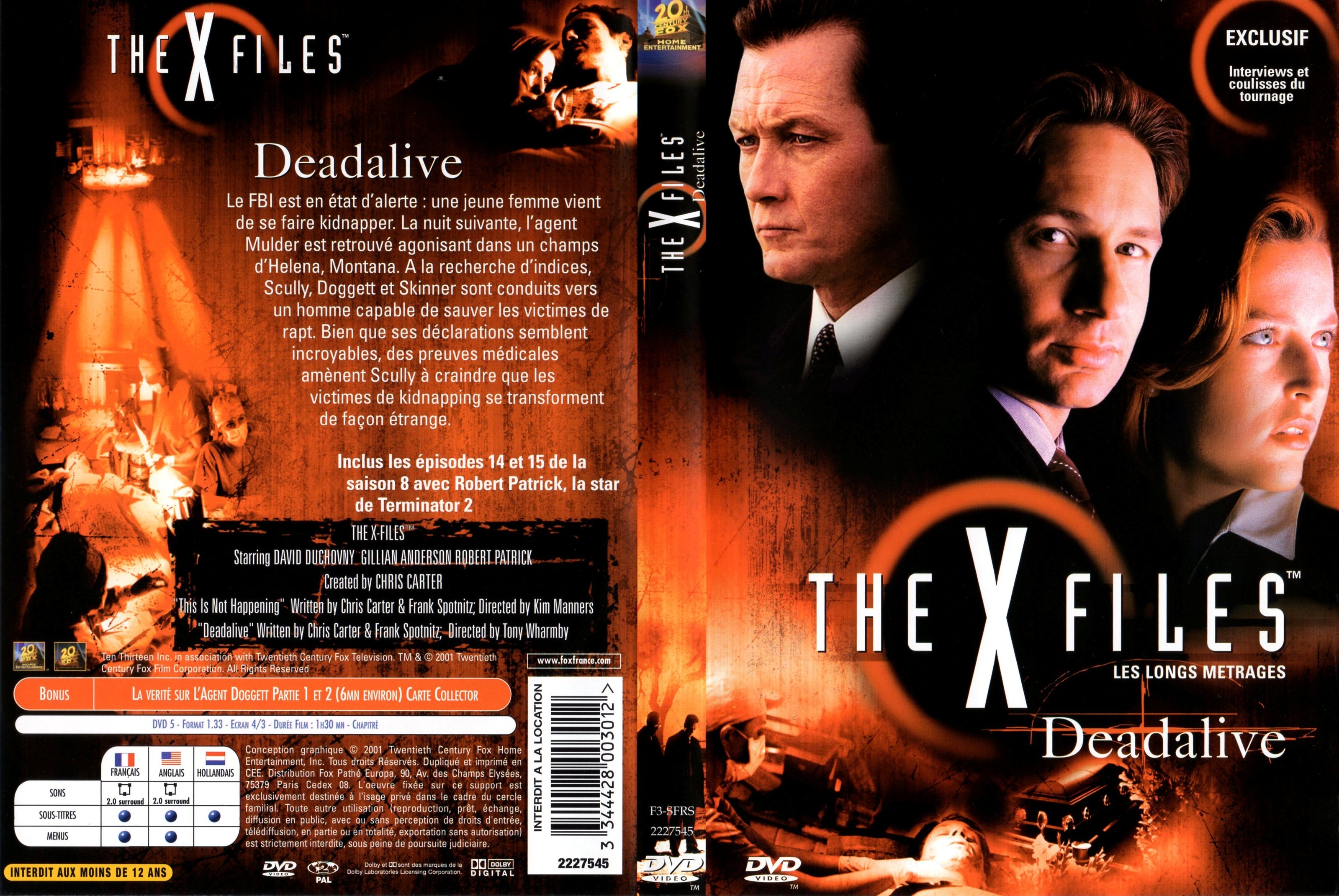 Jaquette DVD X files deadalive