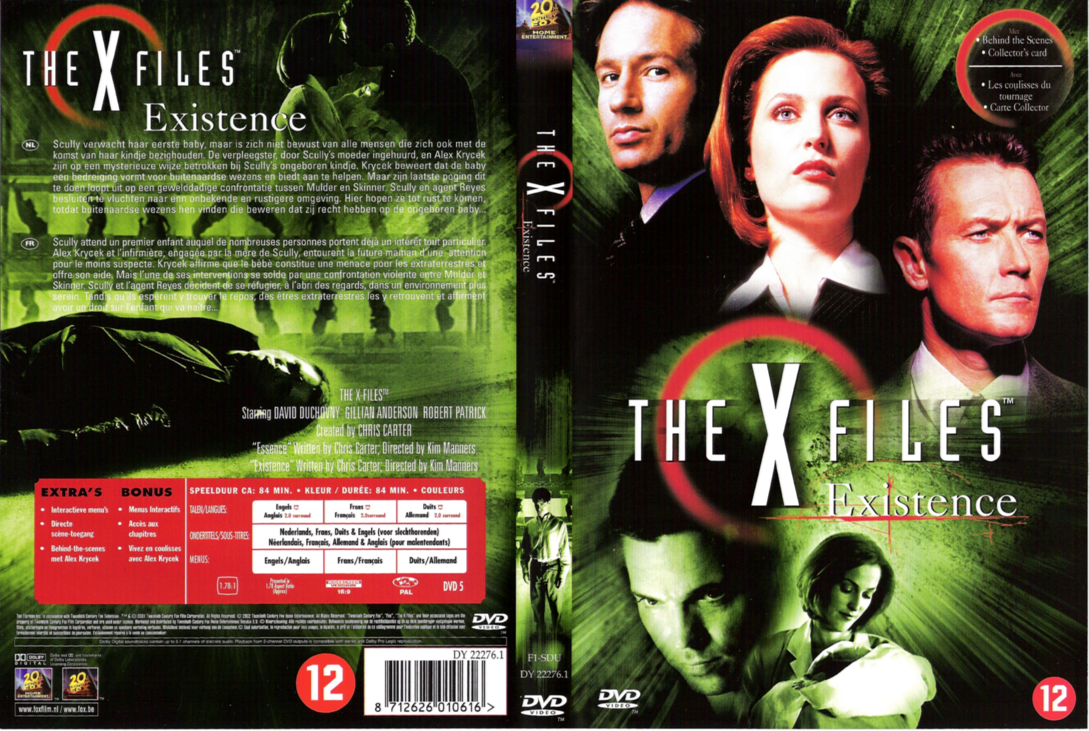 Jaquette DVD X files existence