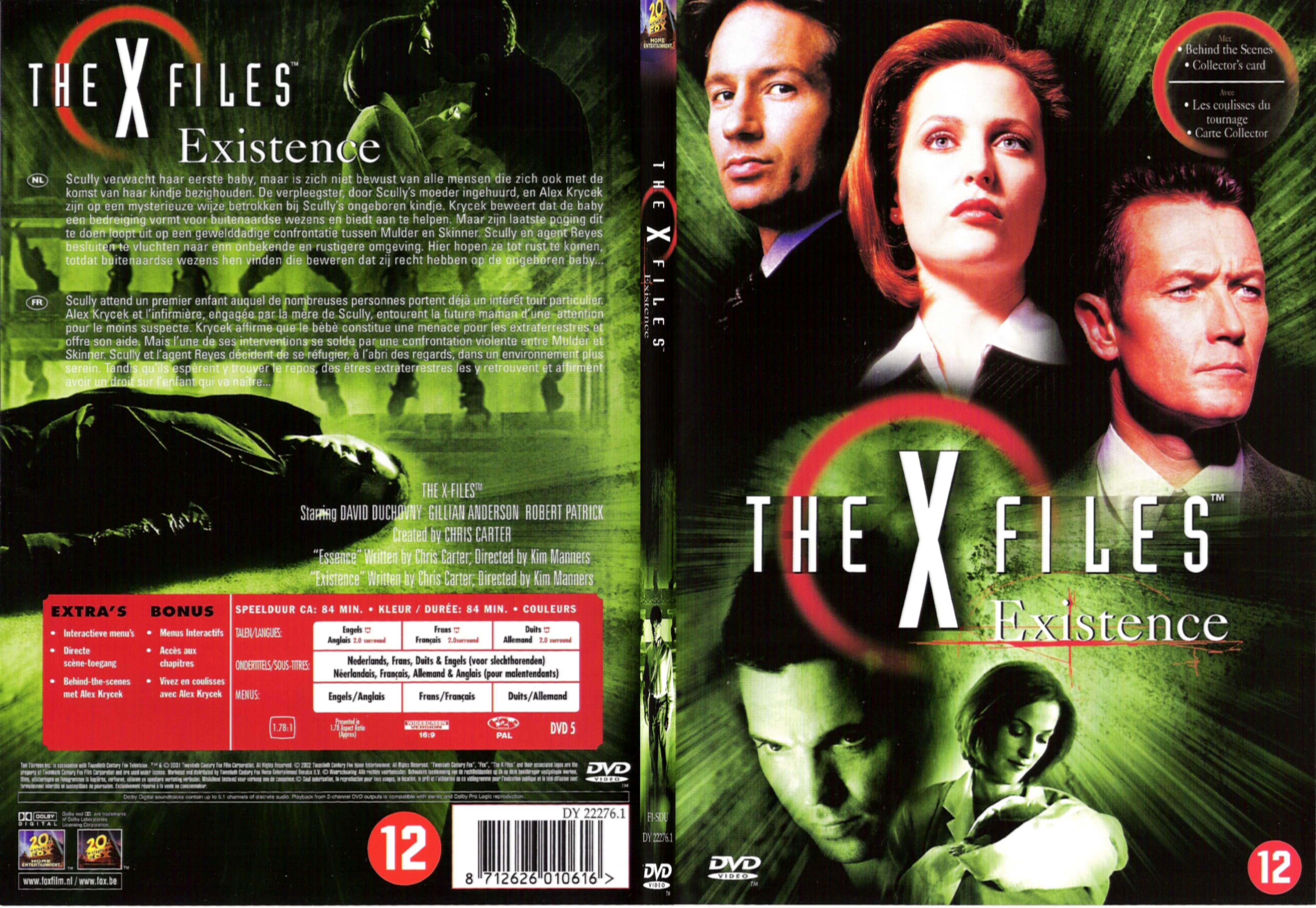 Jaquette DVD X files existence - SLIM