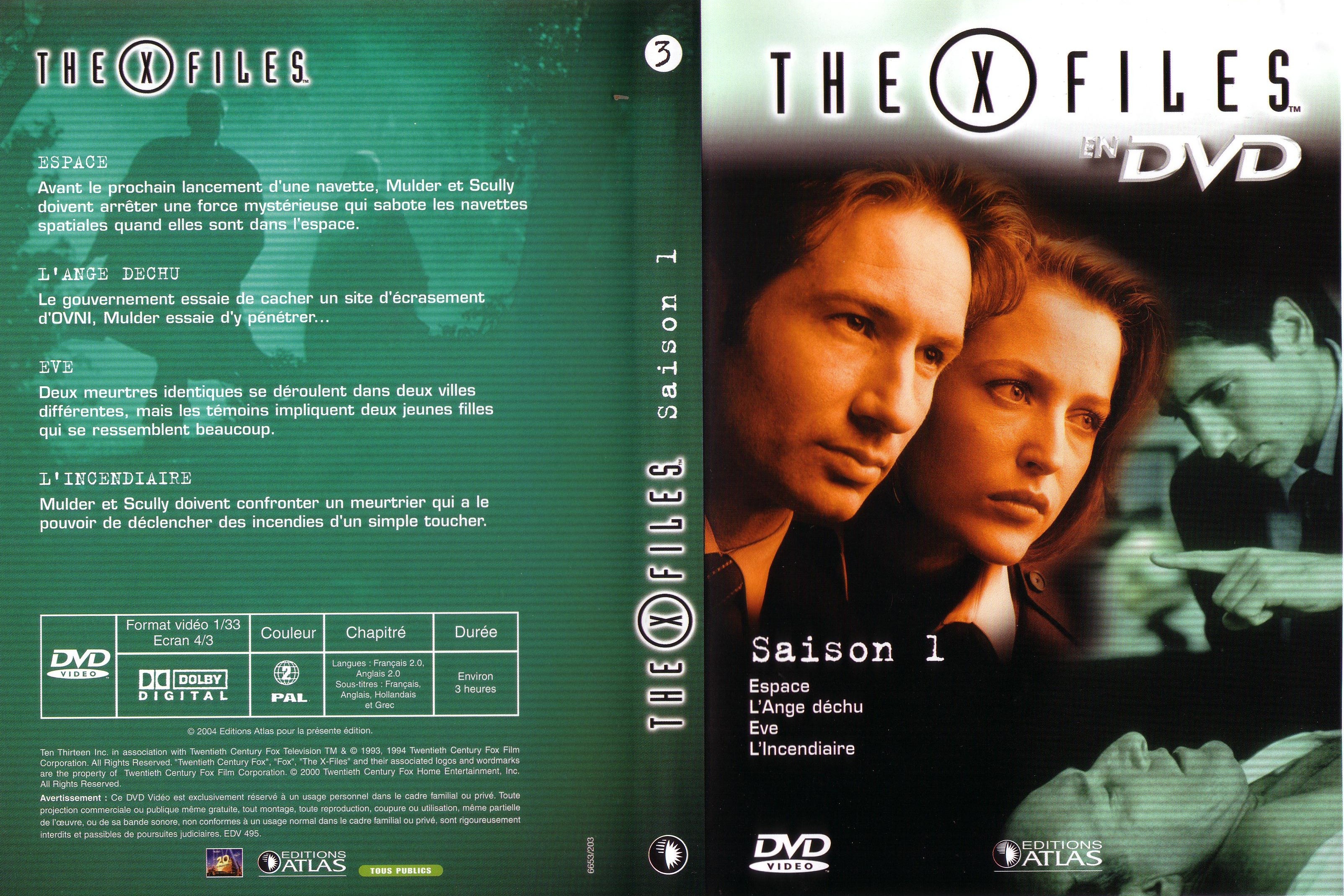 Jaquette DVD X files saison 1 DVD 3