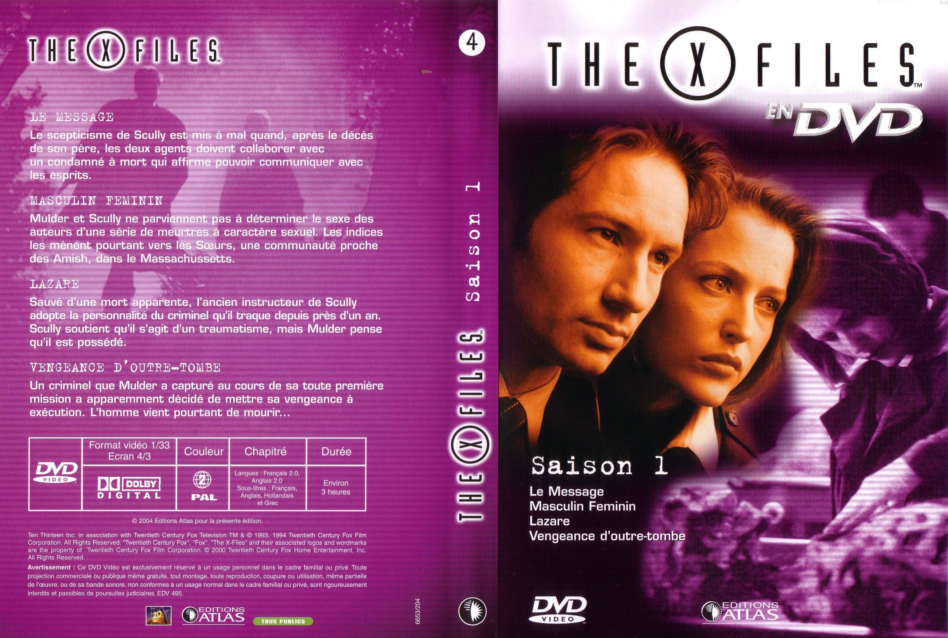 Jaquette DVD X files saison 1 DVD 4